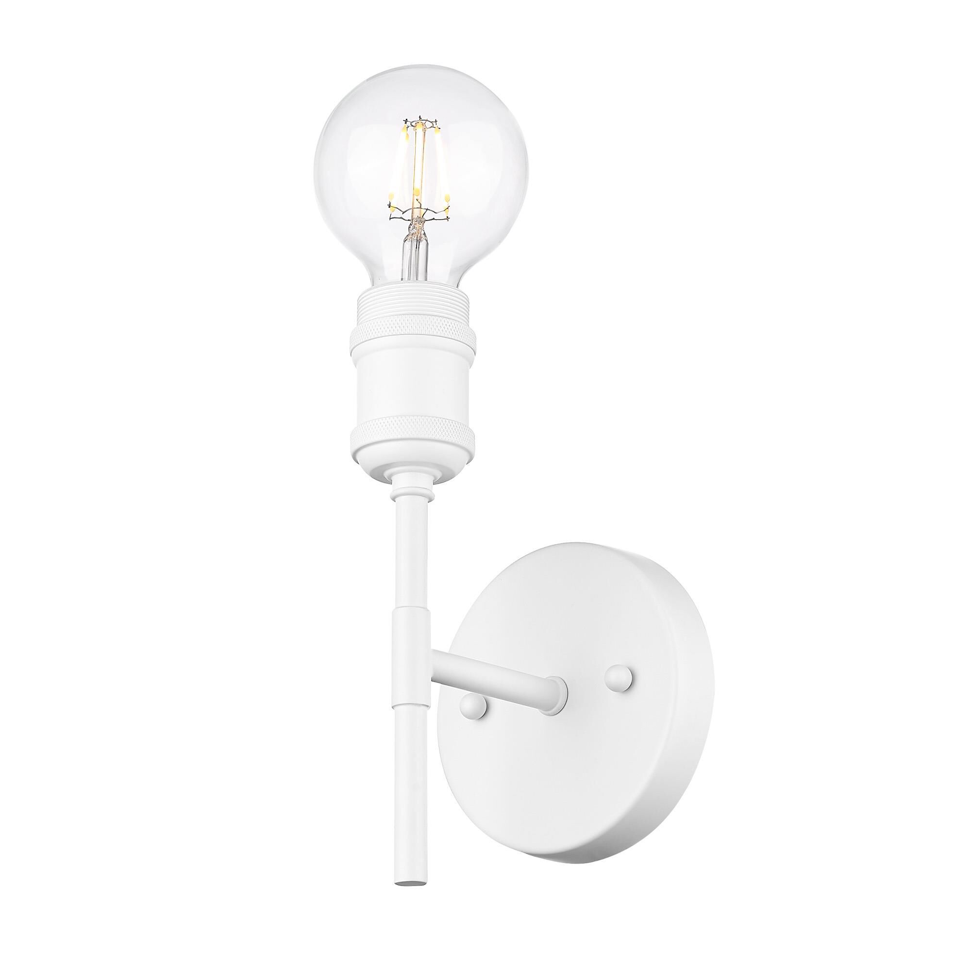 Shown in Matte White finish and Without Glass glass and Matte White shade