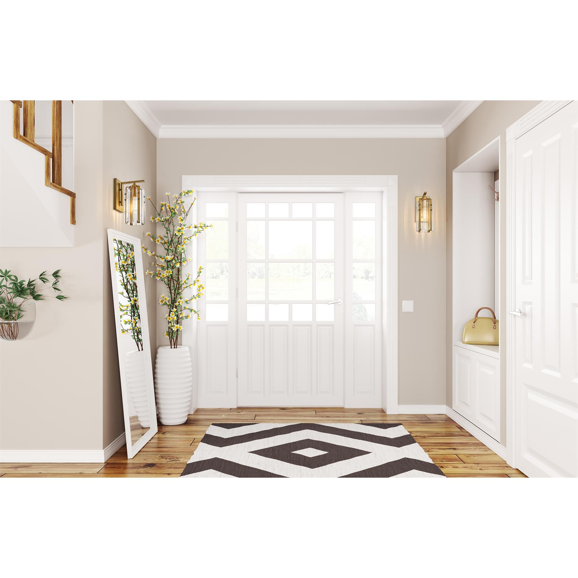 Shown in Rubbed Brass finish and Clear glass and Clear shade