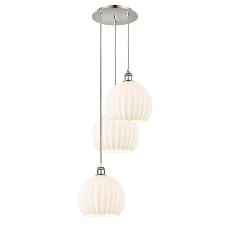 Bruno Marashlian White Venetian 17 Inch Multi Light Pendant by Innovations Lighting