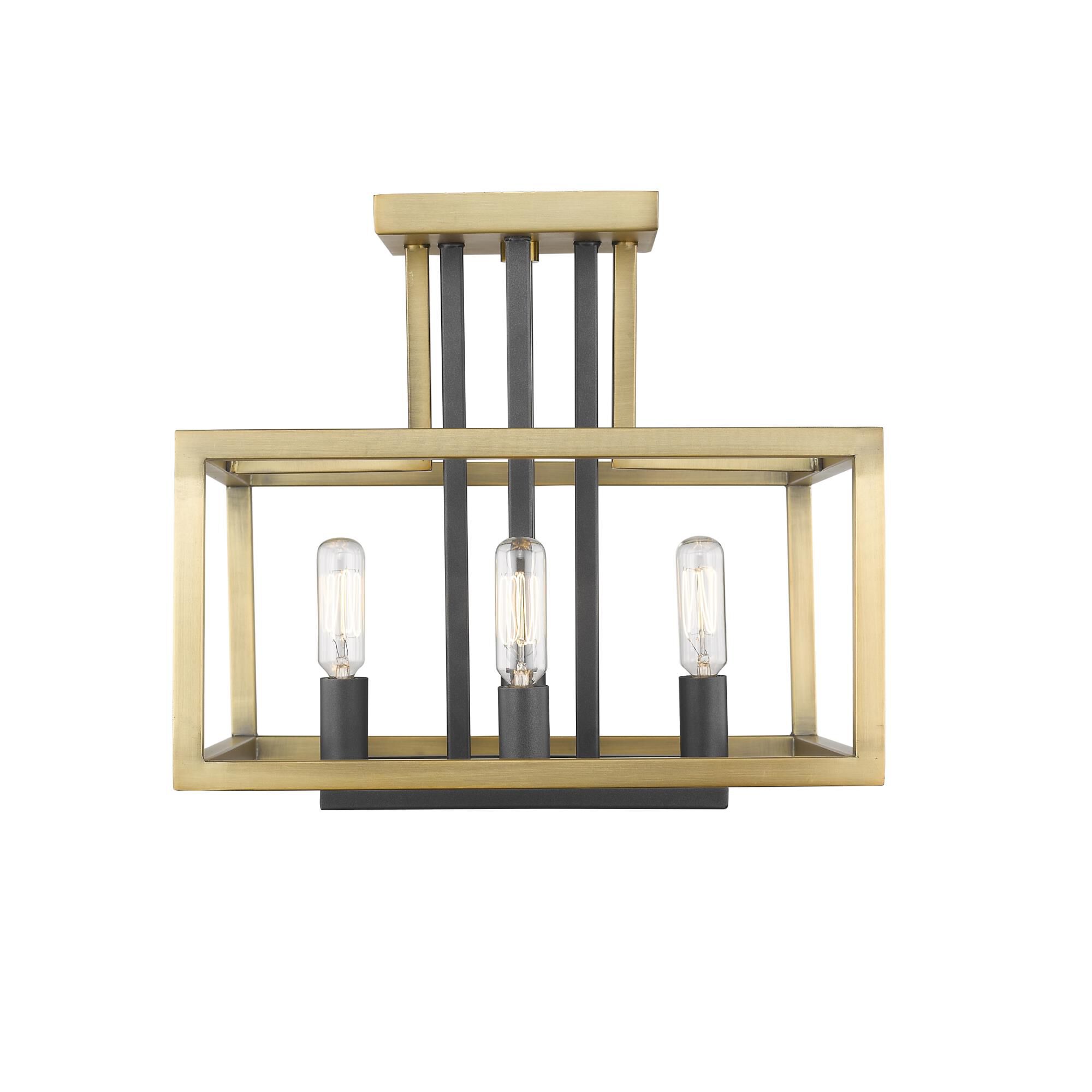 Shown in Olde Brass + Bronze finish and --- glass and --- shade