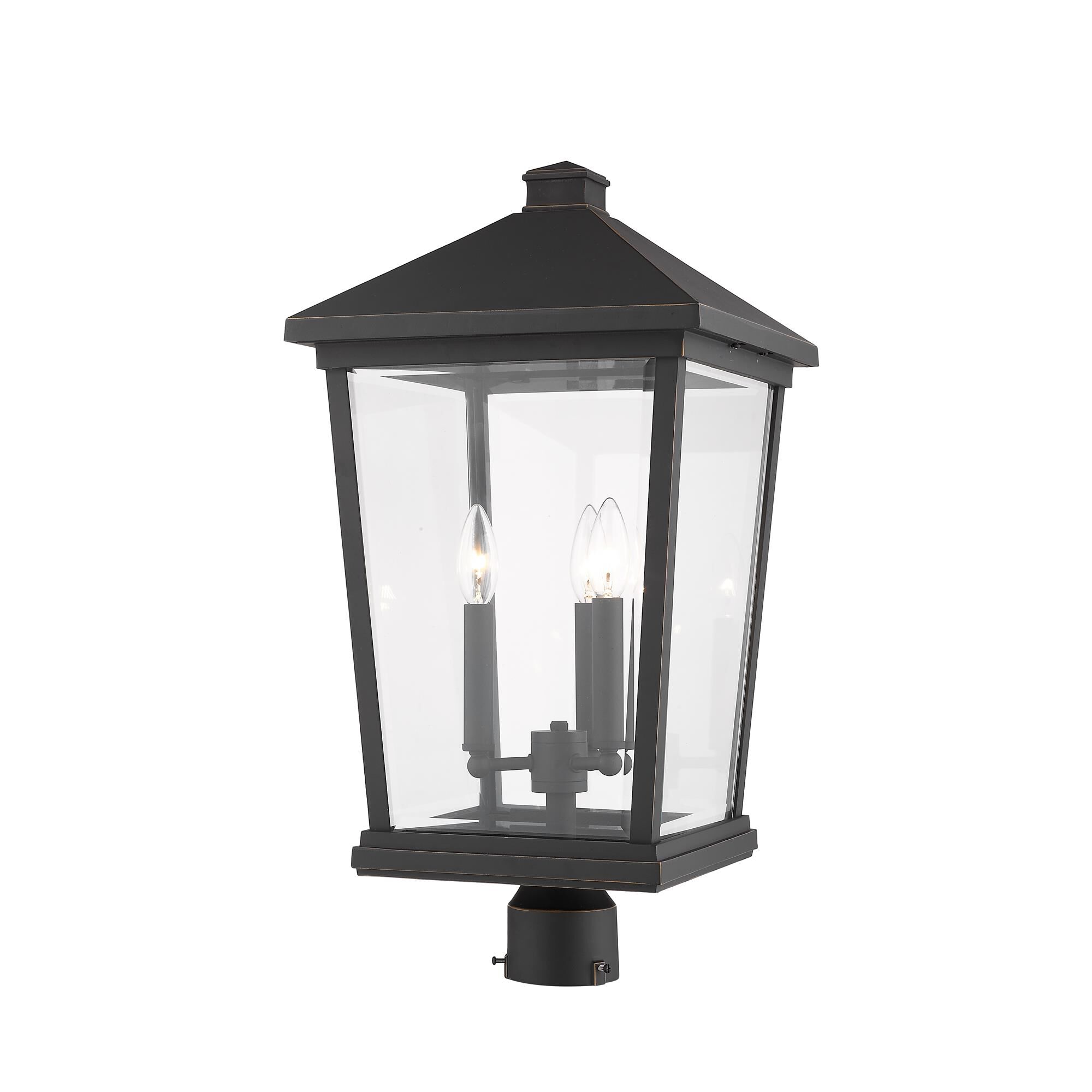 Shown in Oil Rubbed Bronze finish and Glass shade