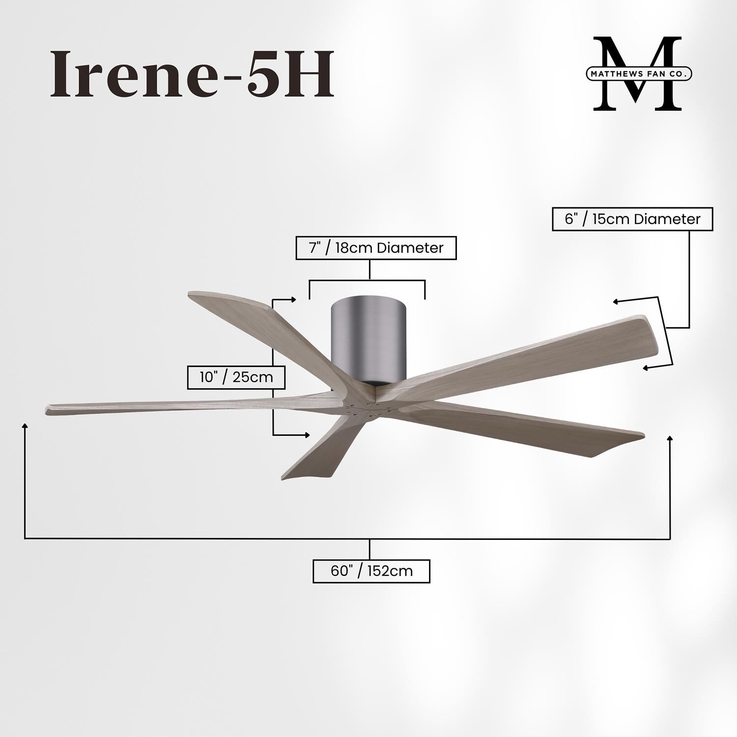 Irene 60 Inch Flush Mount Fan by Matthews Fan Company