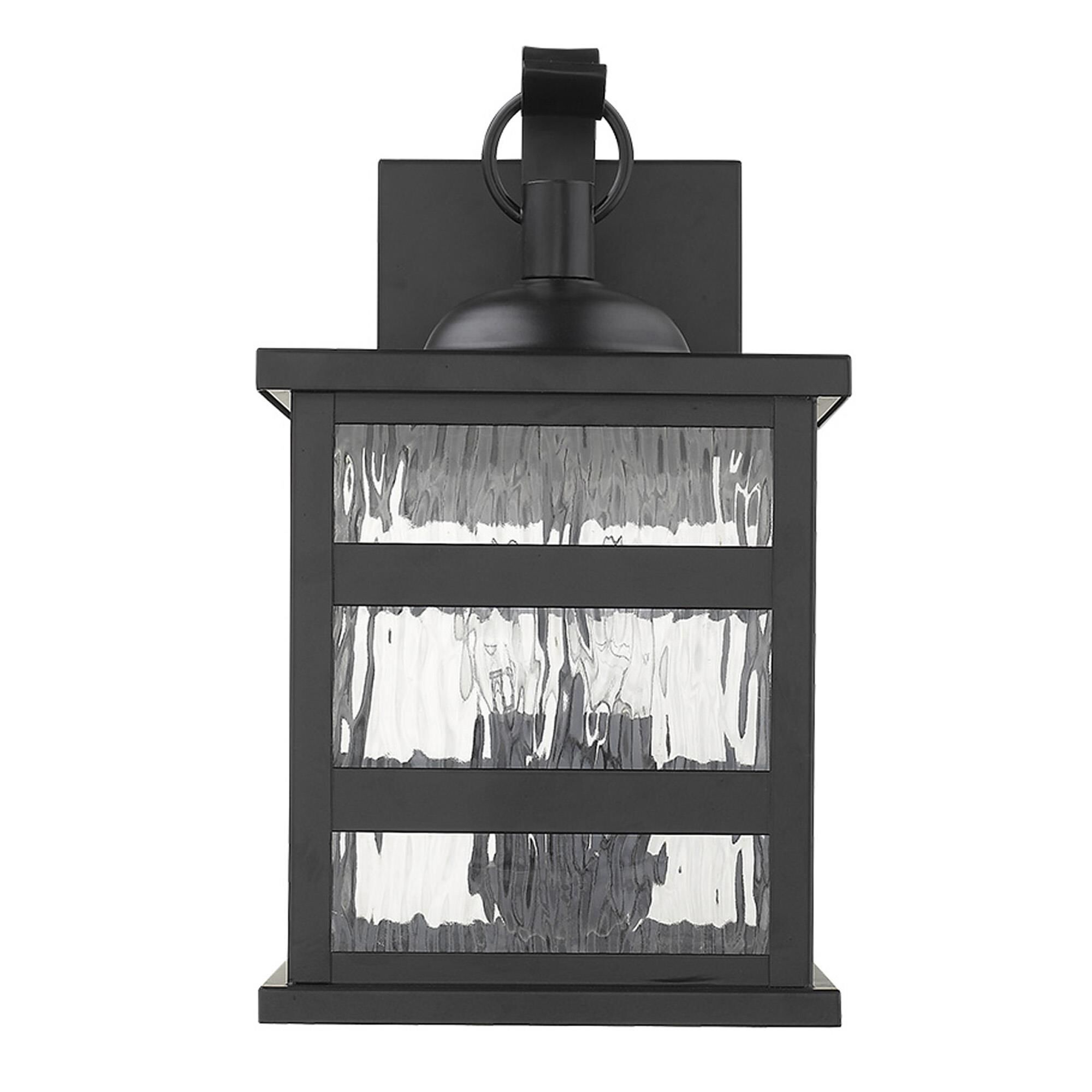 Shown in Matte Black finish and Clear glass and Clear, Water Glass Panes shade