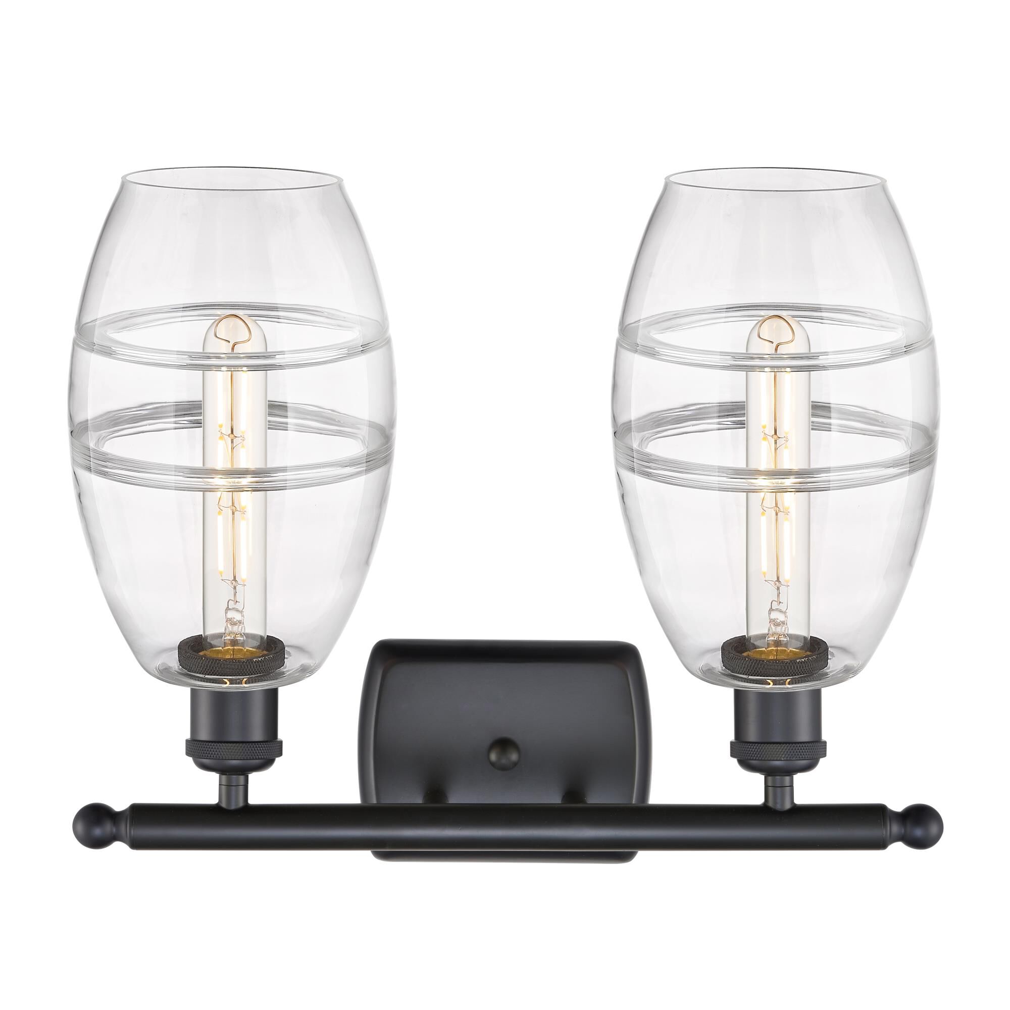 Shown in Matte Black finish and Clear glass