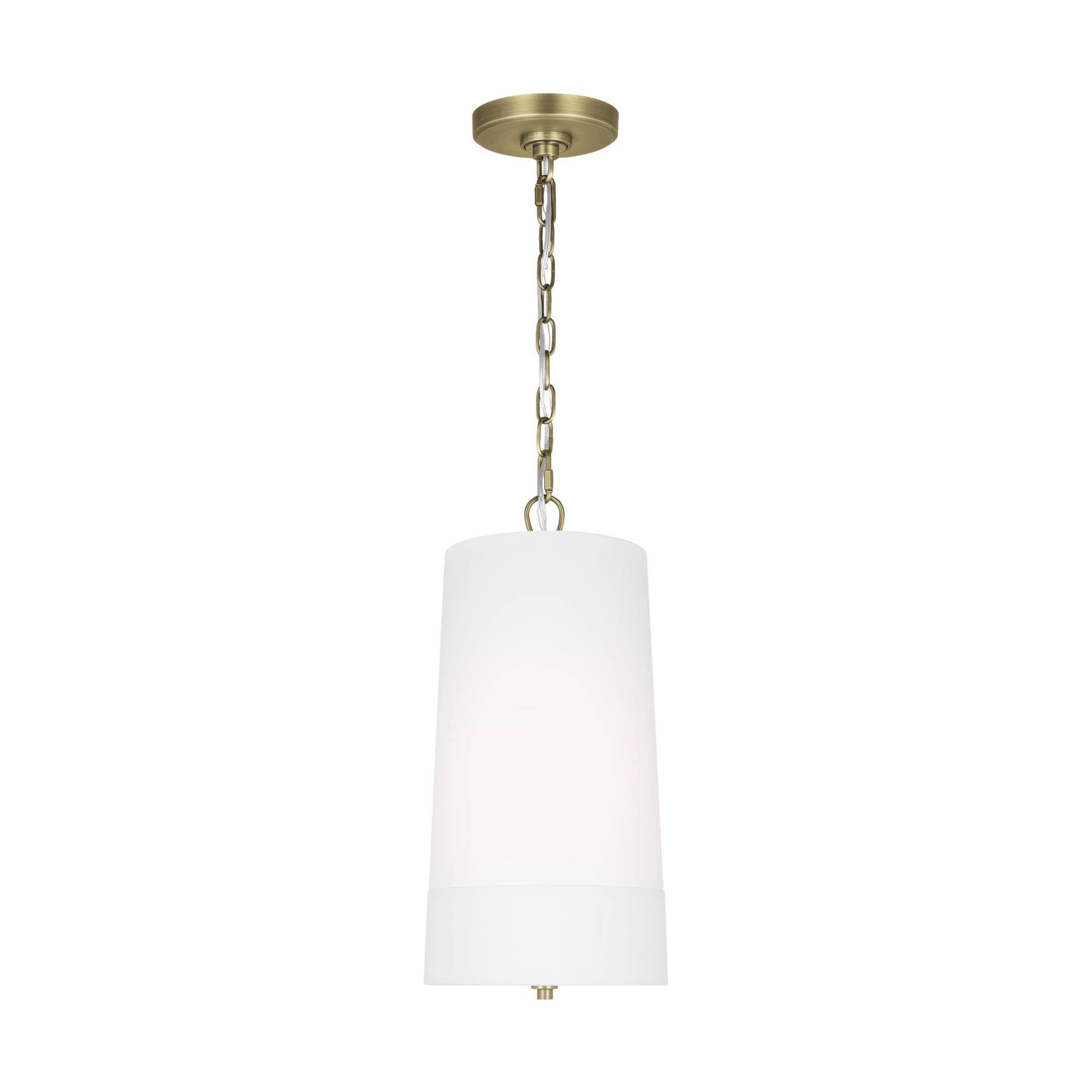 Shown in Time Worn Brass finish and Etched Glass Diffuser And White Linen W/White Inlay Fabric shade