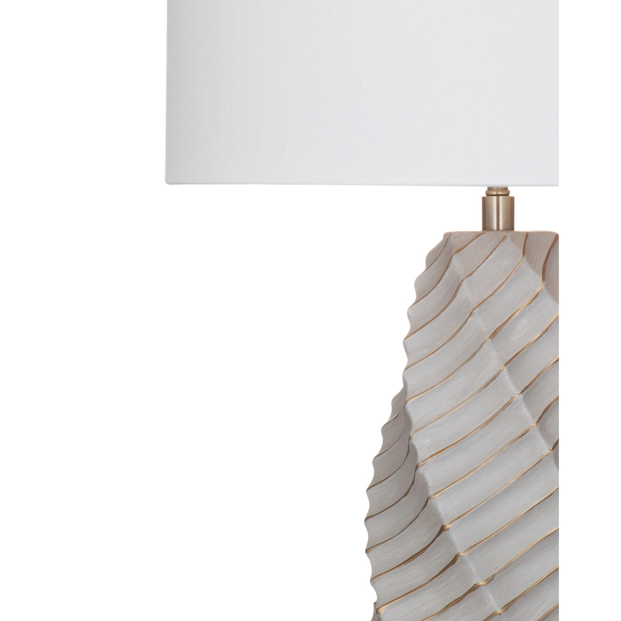 Shown in Gray, White and Antique Brass finish and White shade