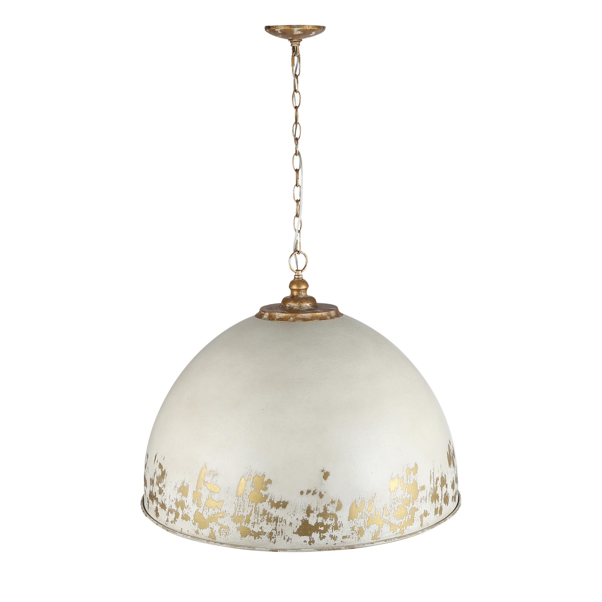 Shown in Vintage Gold finish and Antique Ivory shade