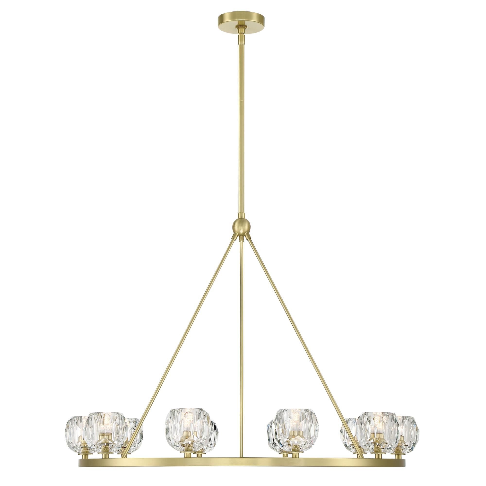 Shown in Soft Brass finish and Faceted Cut crystal and Crystal glass and Crystal shade