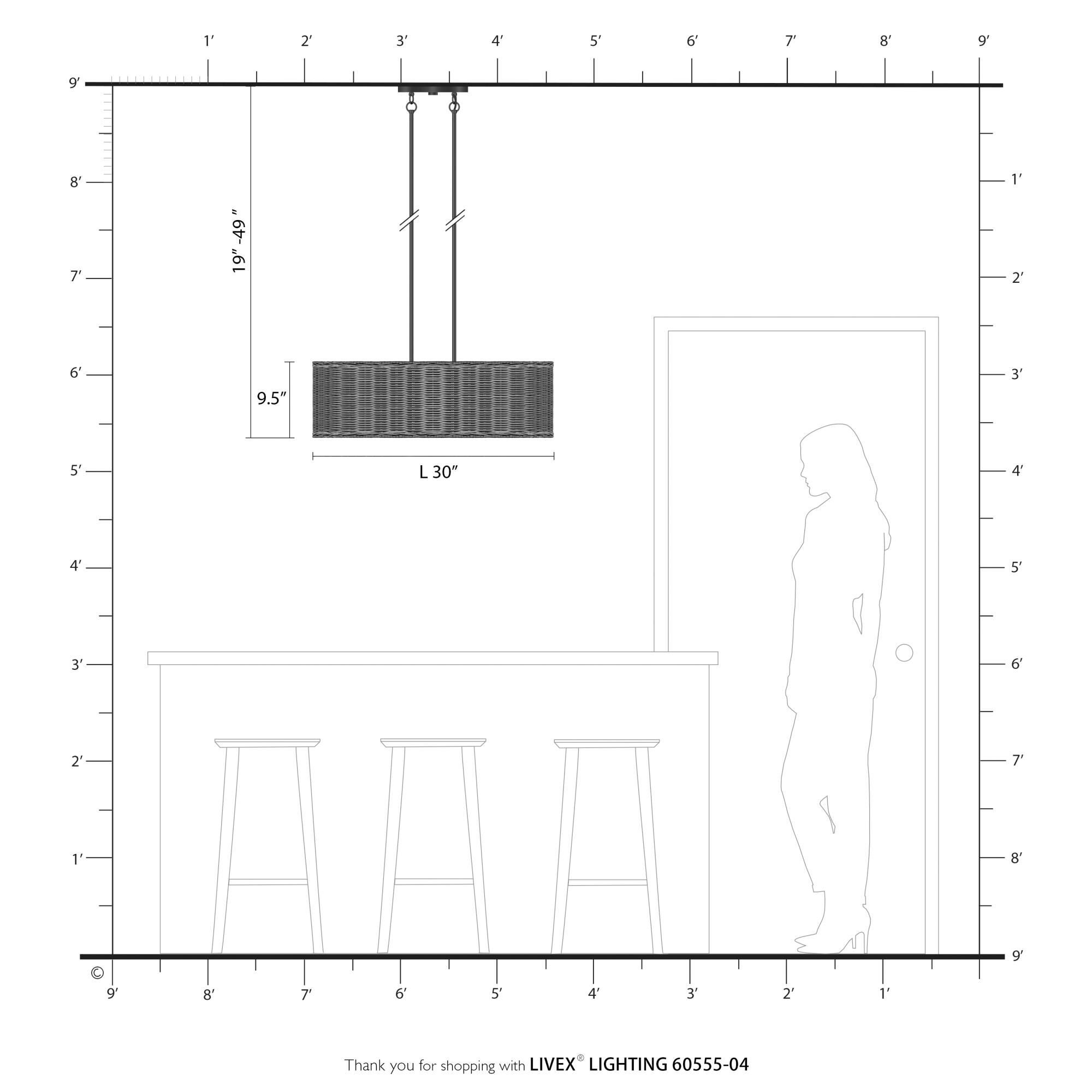 Shown in Black finish and Hand-Woven Charred Gray Color Rattan shade