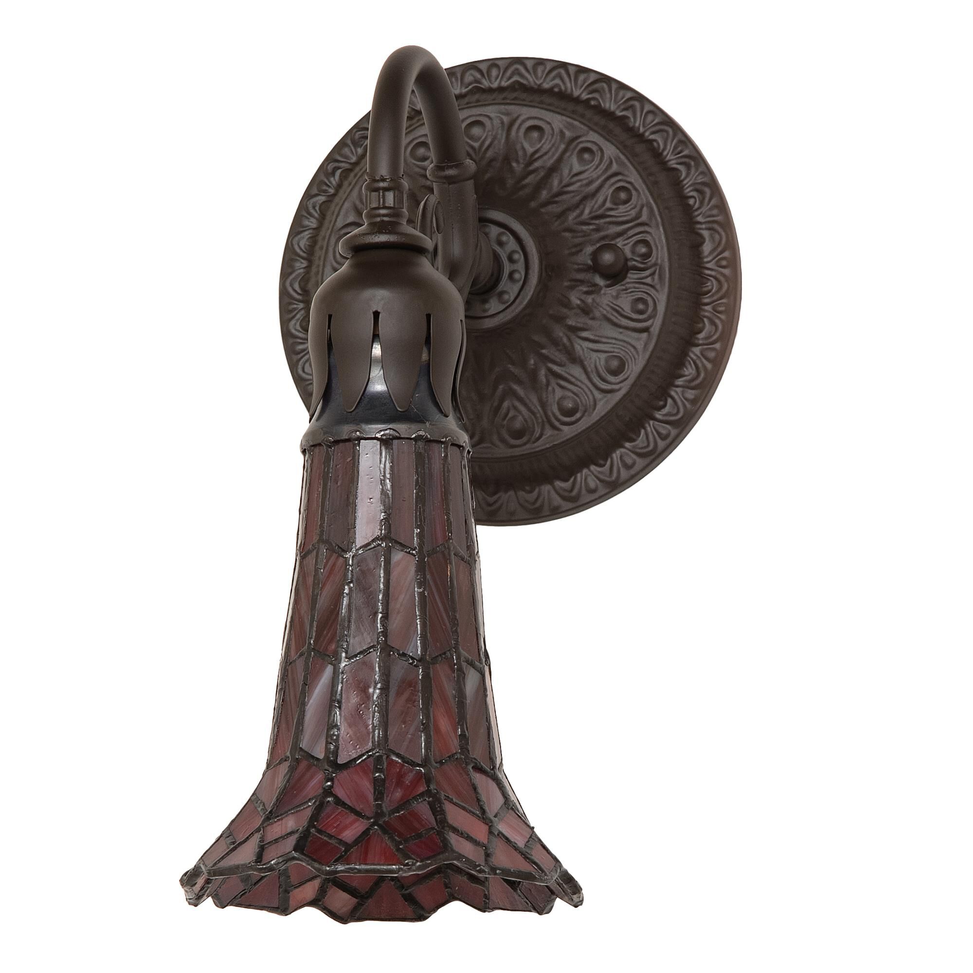 Meyda Lighting Stained Glass Pond Lily 10 Inch Tall Outdoor Wall Light