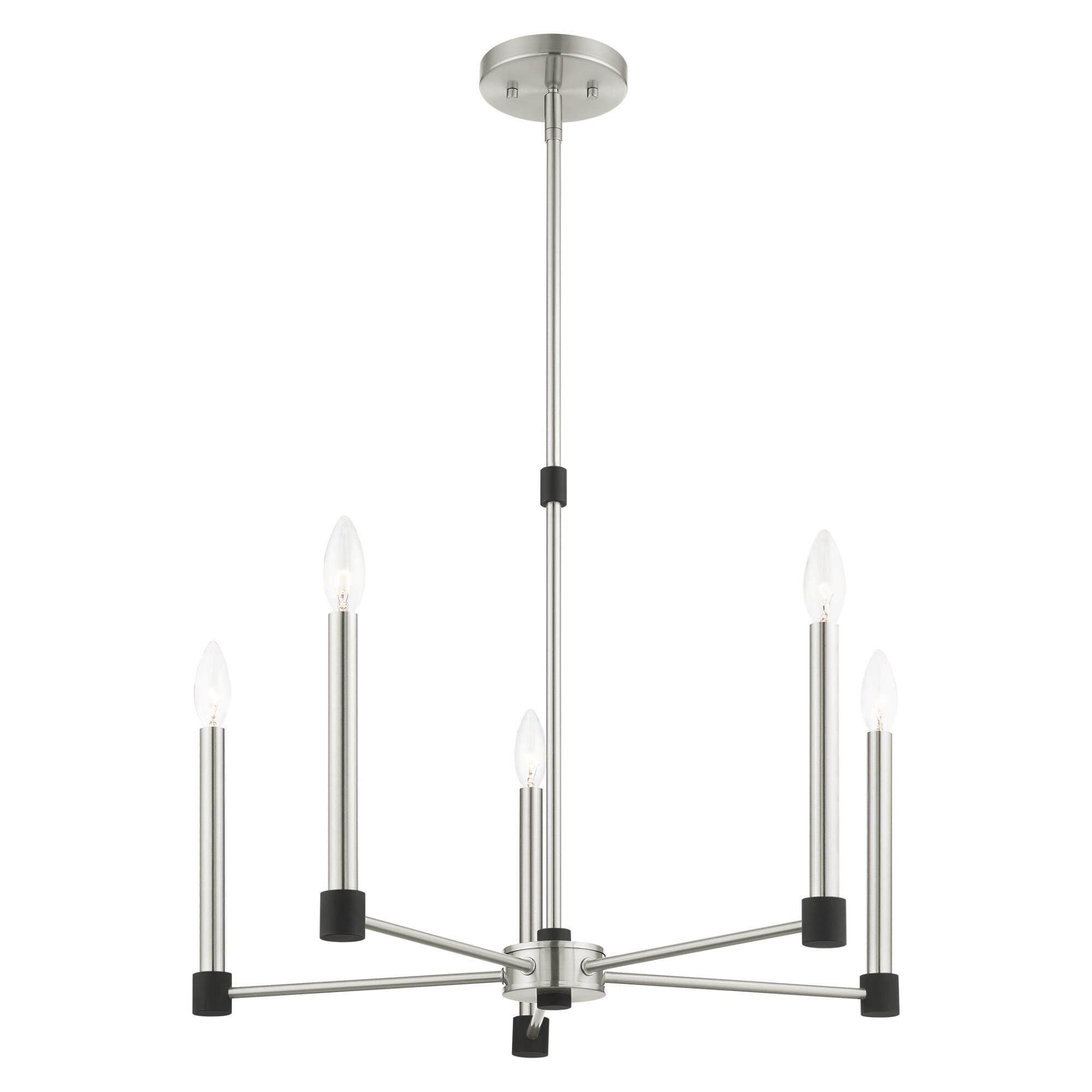 Shown in Brushed Nickel With Satin Brass Accents finish