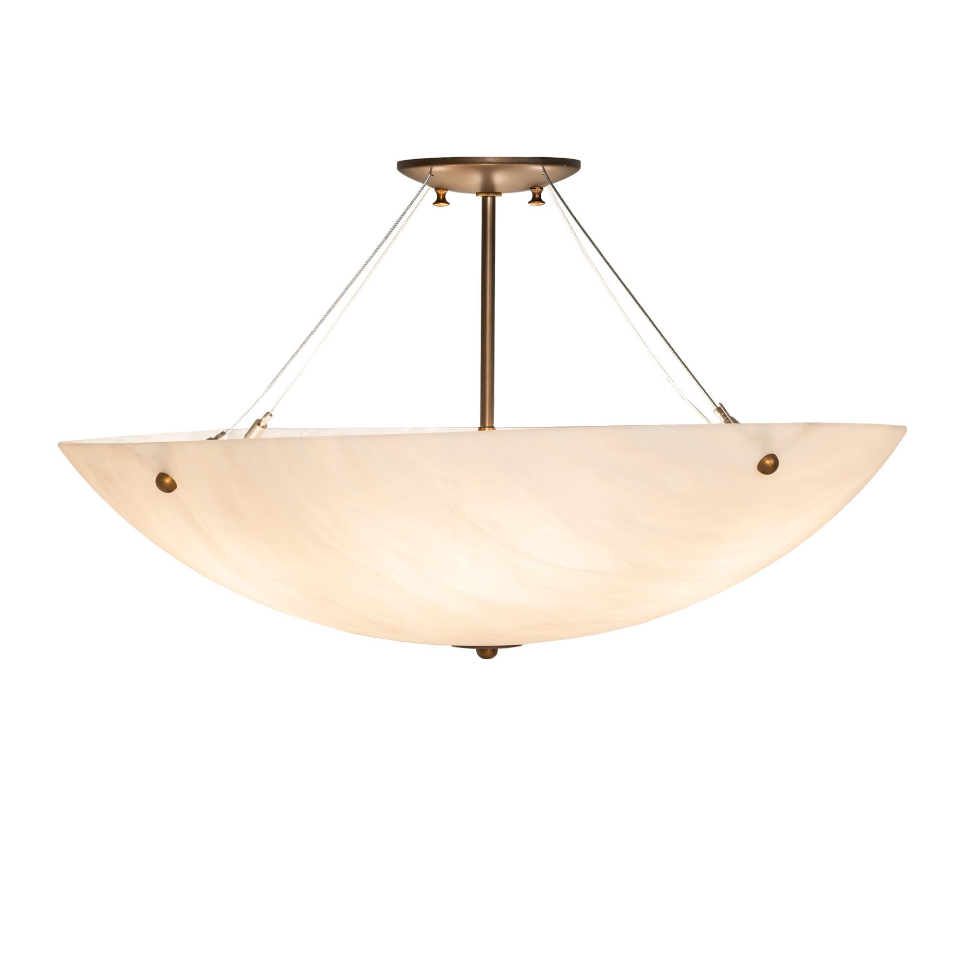 Shown in Antique Copper Finish finish and Beige glass