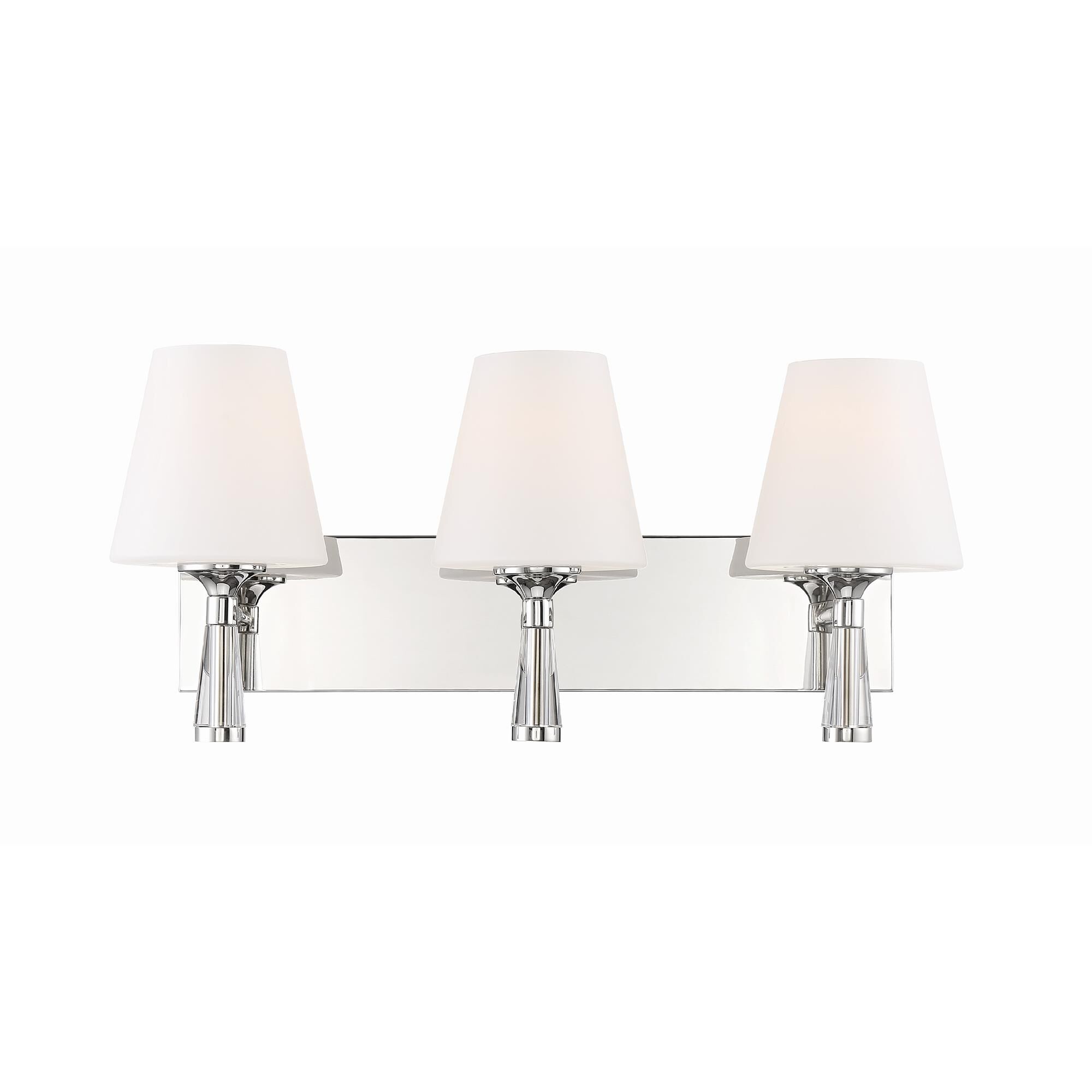 Shown in Polished Nickel finish and Glass shade