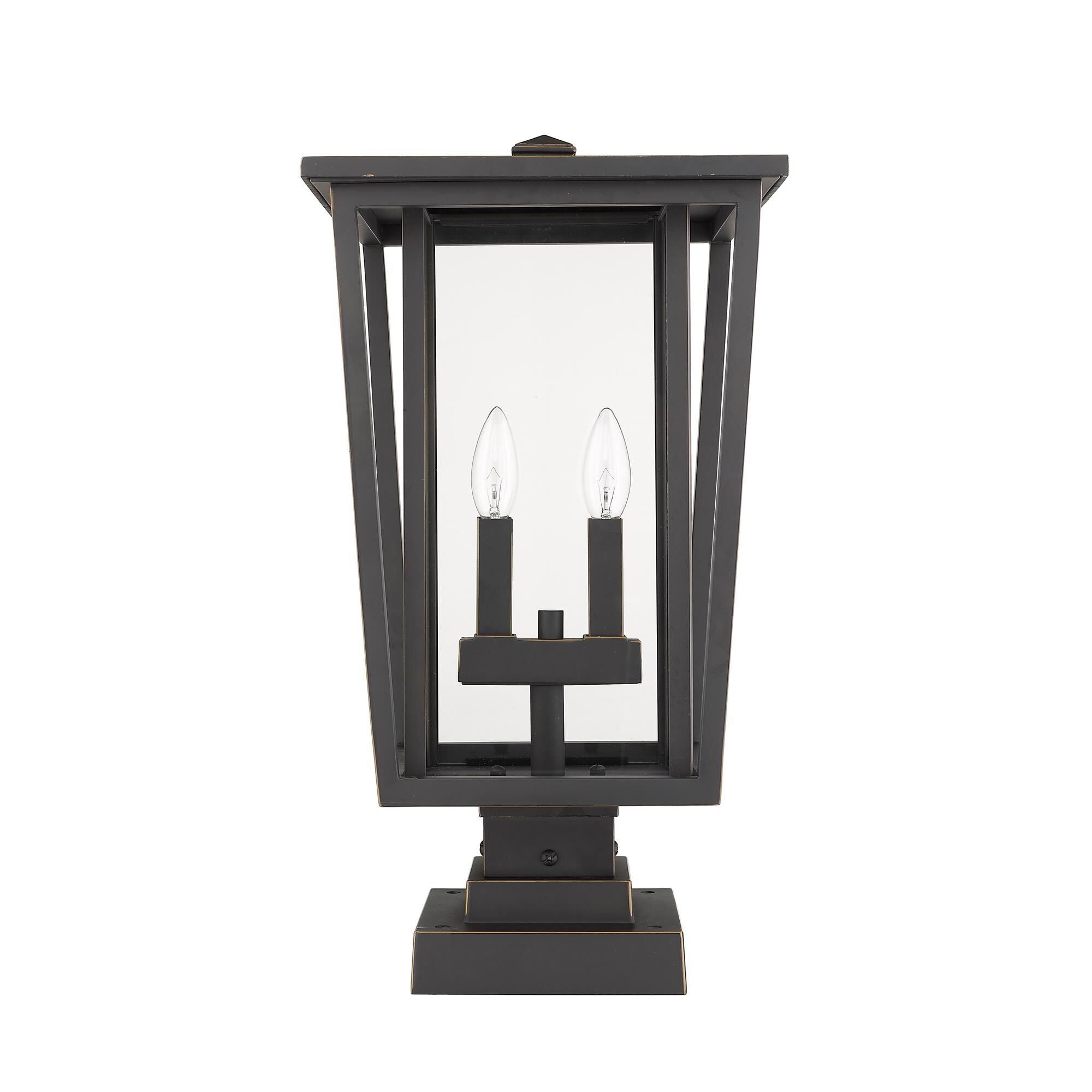Shown in Oil Rubbed Bronze finish and Glass shade