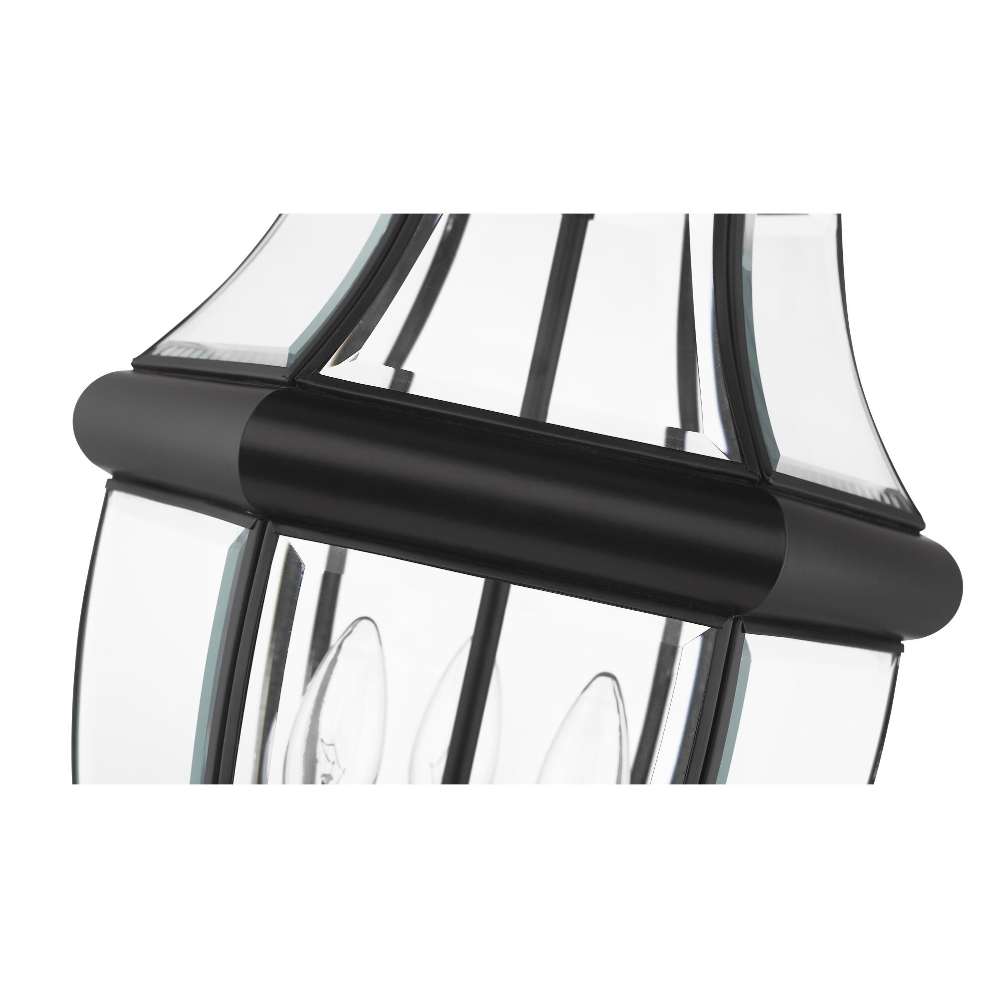 Shown in Black finish and Glass shade