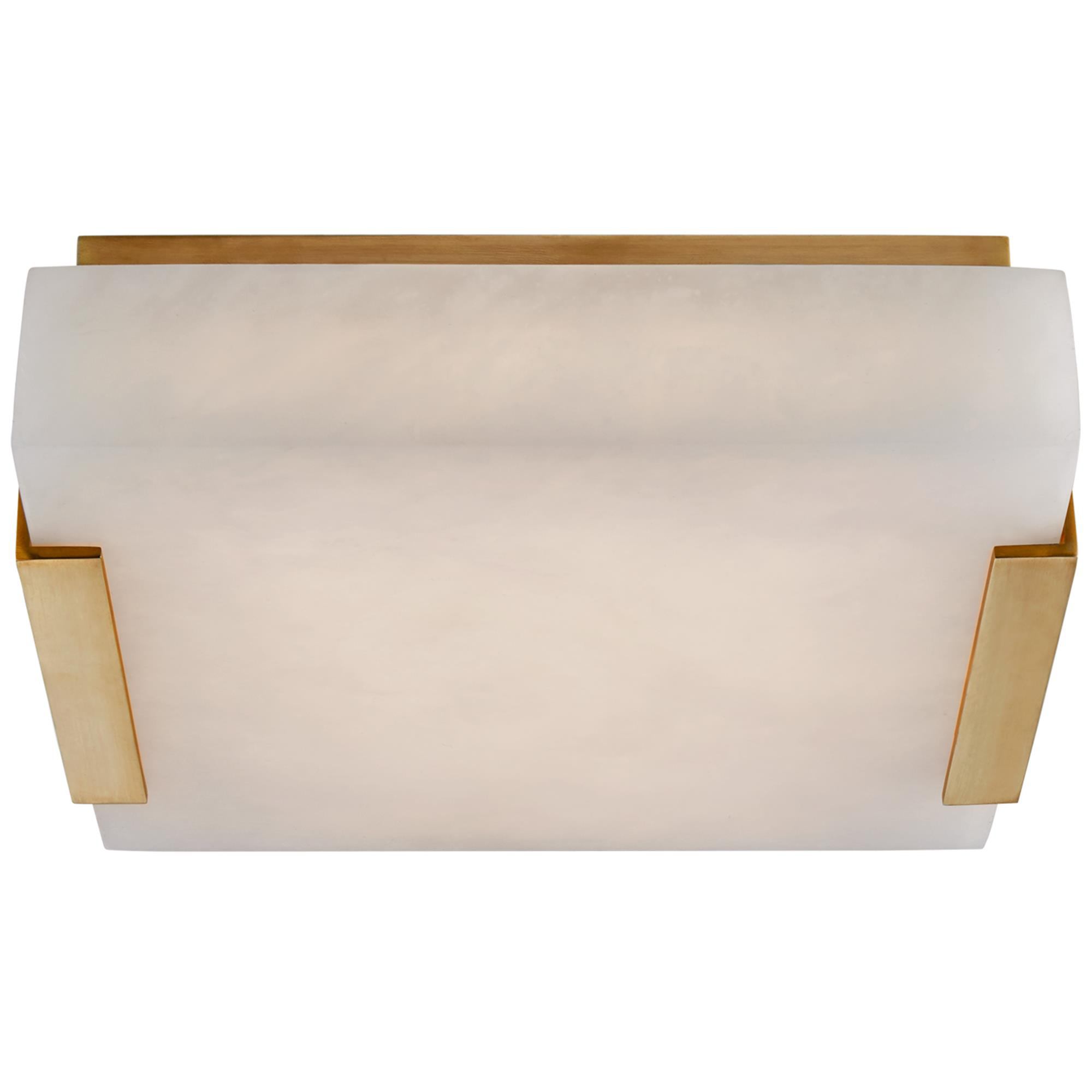 Shown in Antique-Burnished Brass finish and Alabaster glass
