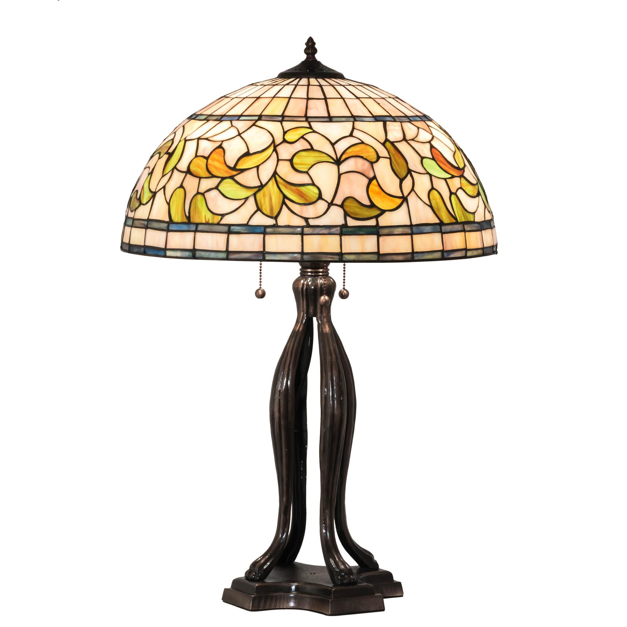 Tiffany Turning Leaf 30 Inch Table Lamp by Meyda Lighting