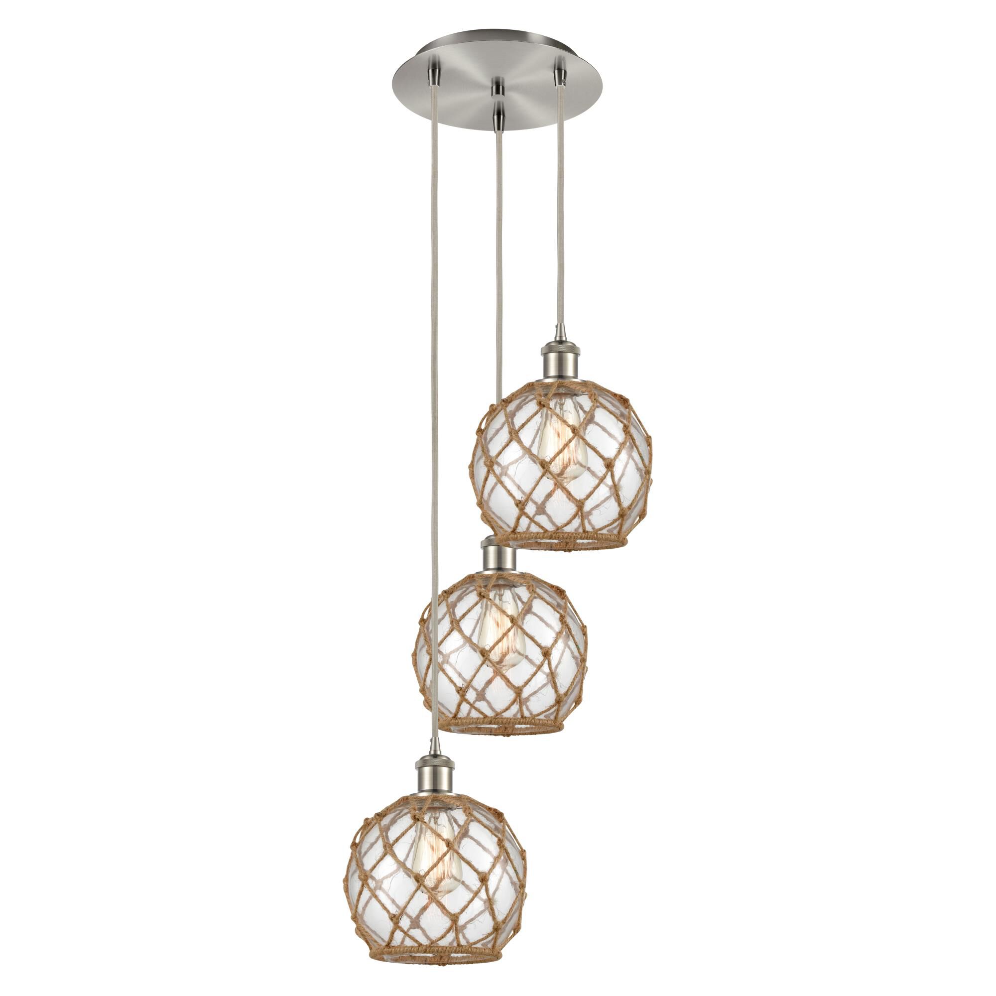 Bruno Marashlian Farmhouse Rope 15 Inch Multi Light Pendant by Innovations Lighting