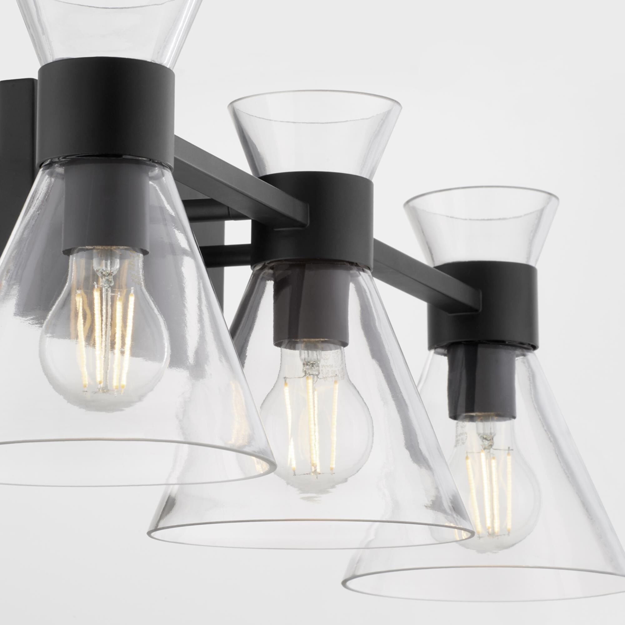 Shown in Matte Black W/ Clear Glass finish