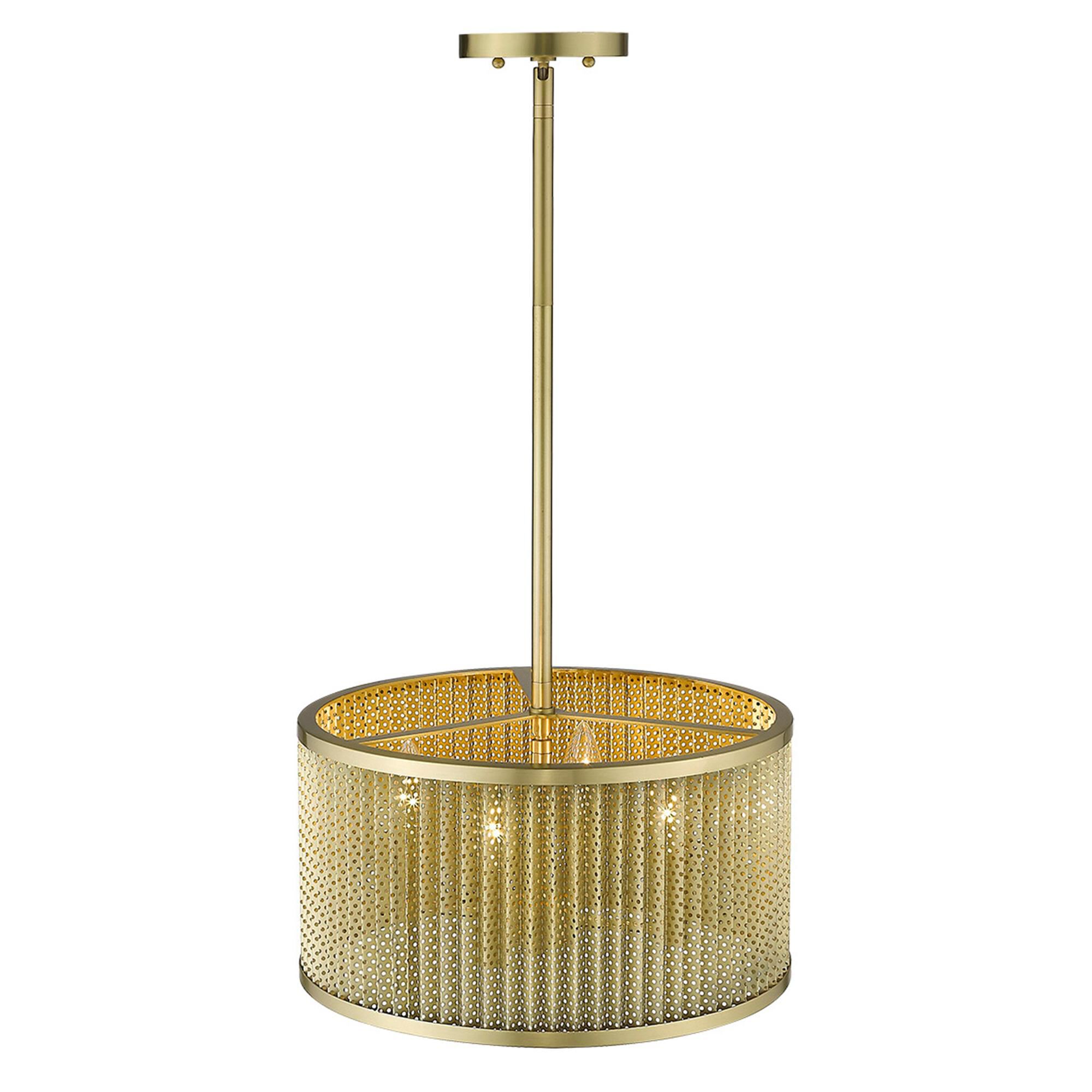 Shown in Gold finish and Gold glass and Gold Metal Drum Shaped s shade