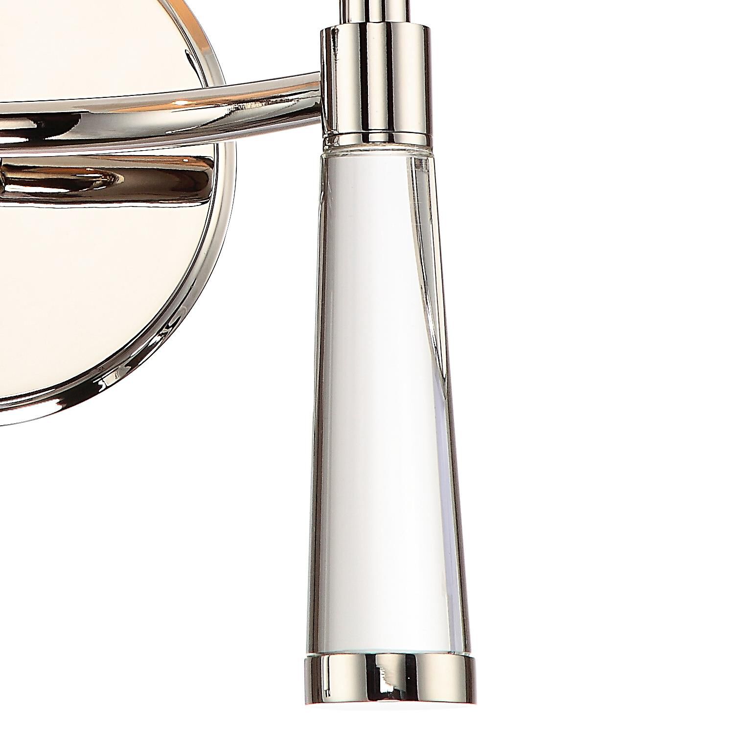 Shown in Polished Nickel finish and White Silk shade