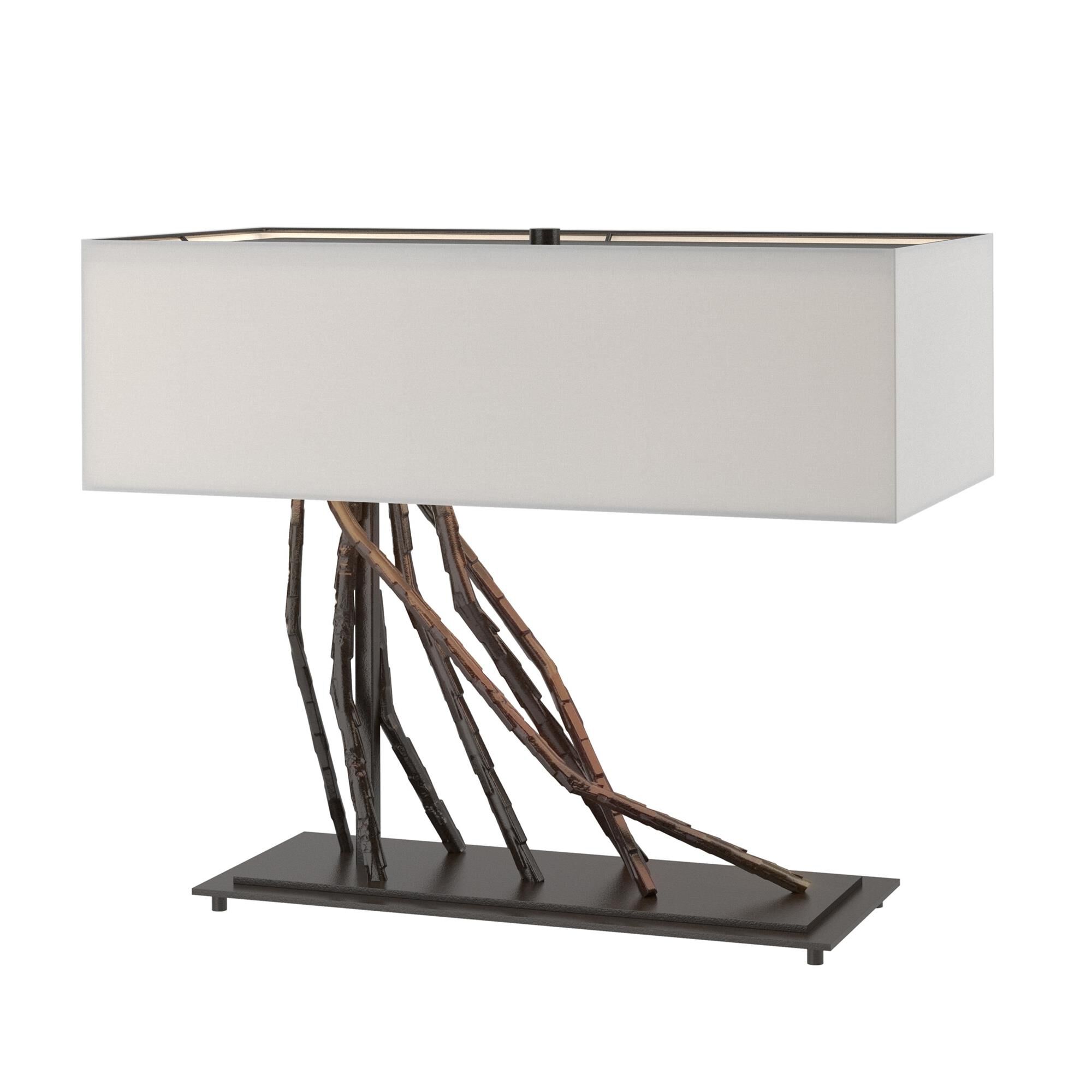 Shown in Oil Rubbed Bronze finish and Natural Anna shade