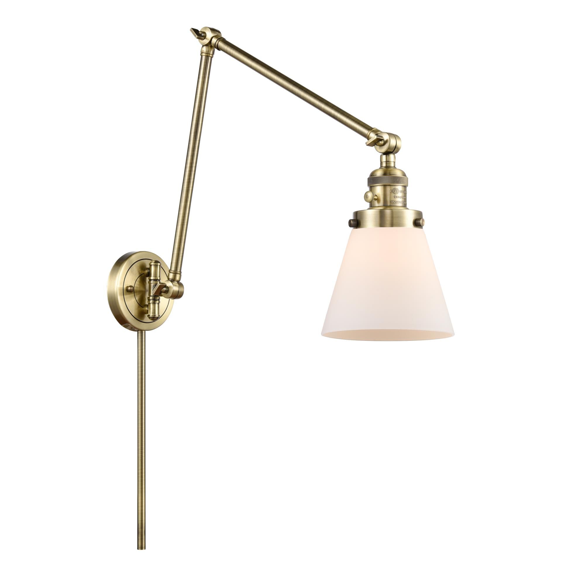 Bruno Marashlian Small Cone LED Wall Swing Lamp by Innovations Lighting