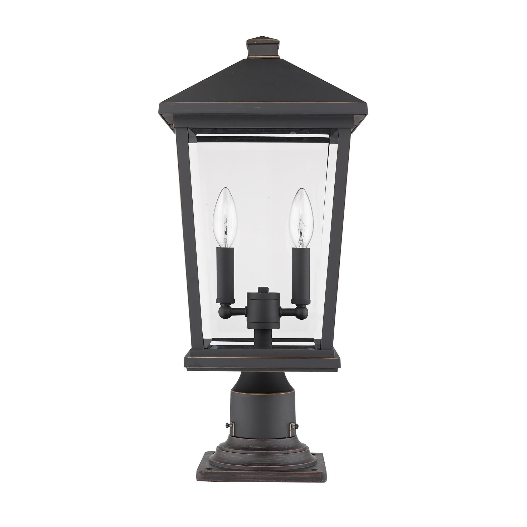Shown in Oil Rubbed Bronze finish and Glass shade