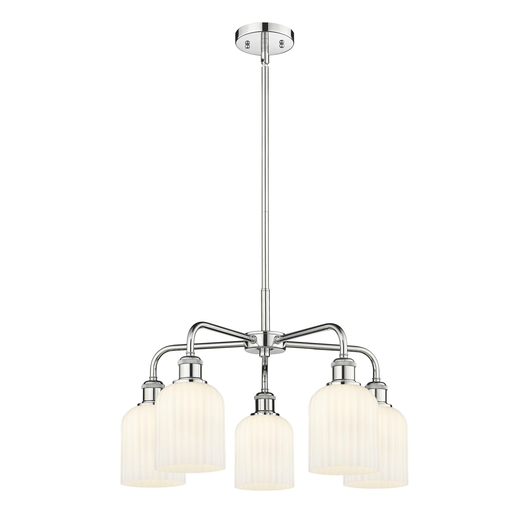 Shown in Polished Chrome finish and Gloss White shade