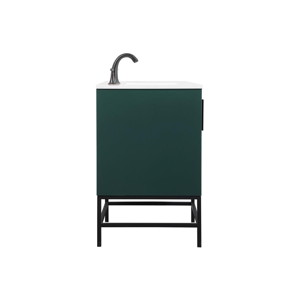 Shown in Green finish and Without Backsplash accent