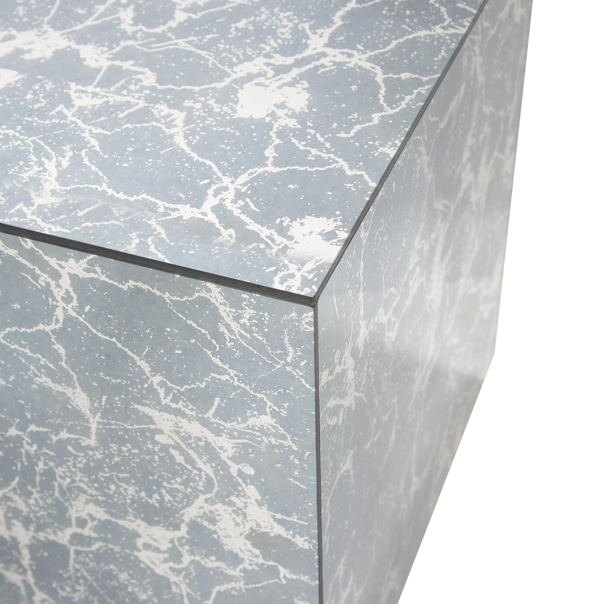 Shown in Antiqued Marbled Glass With Antique Silver Trim finish
