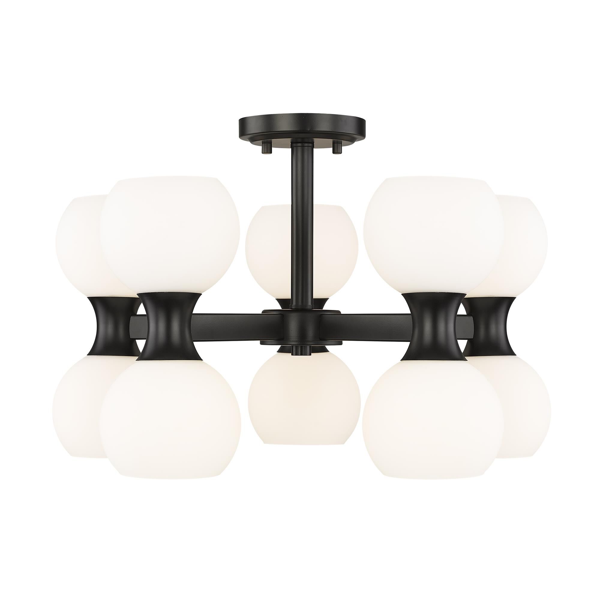 Shown in Matte Black finish and Matte Opal glass