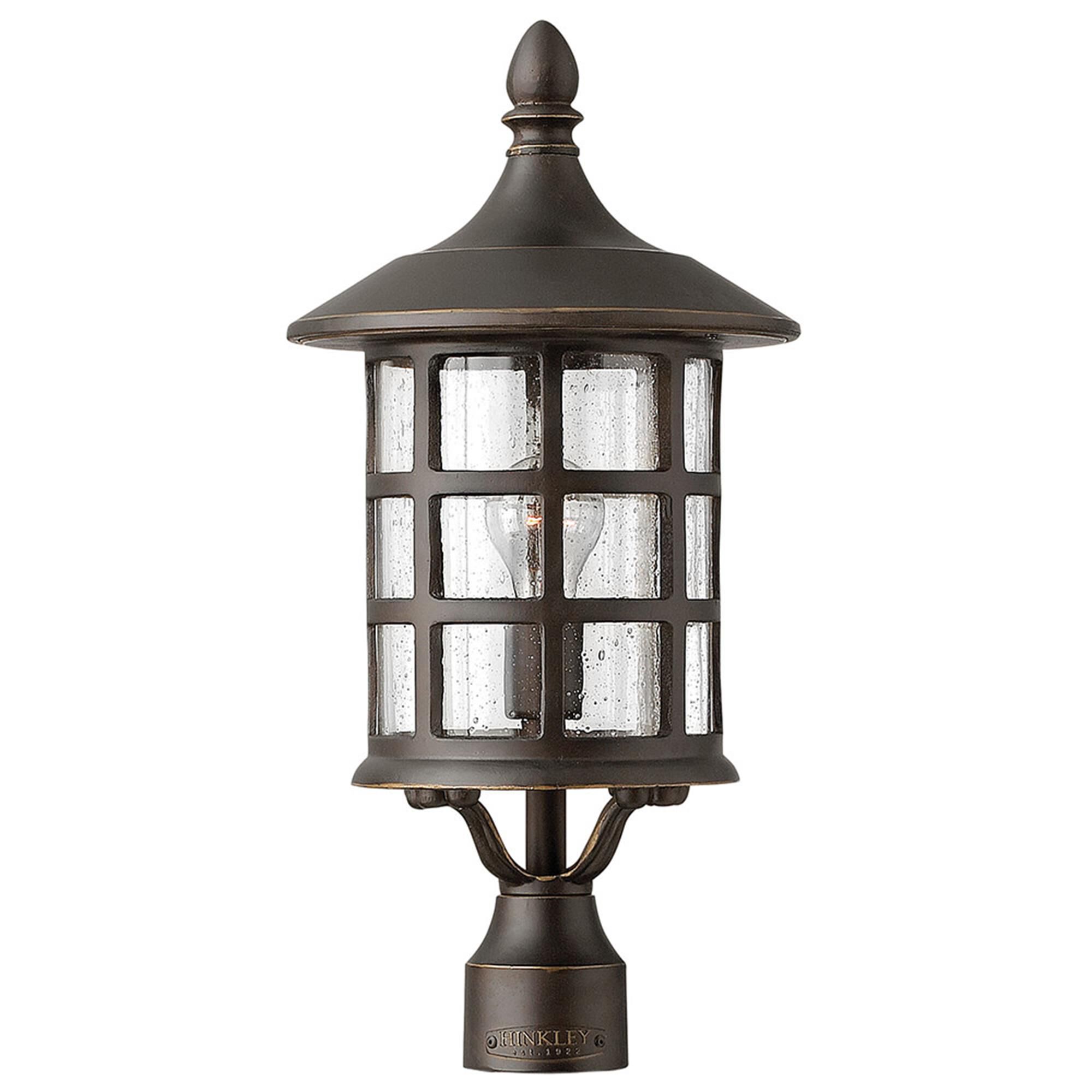 Shown in Oil Rubbed Bronze finish and Clear Seedy glass