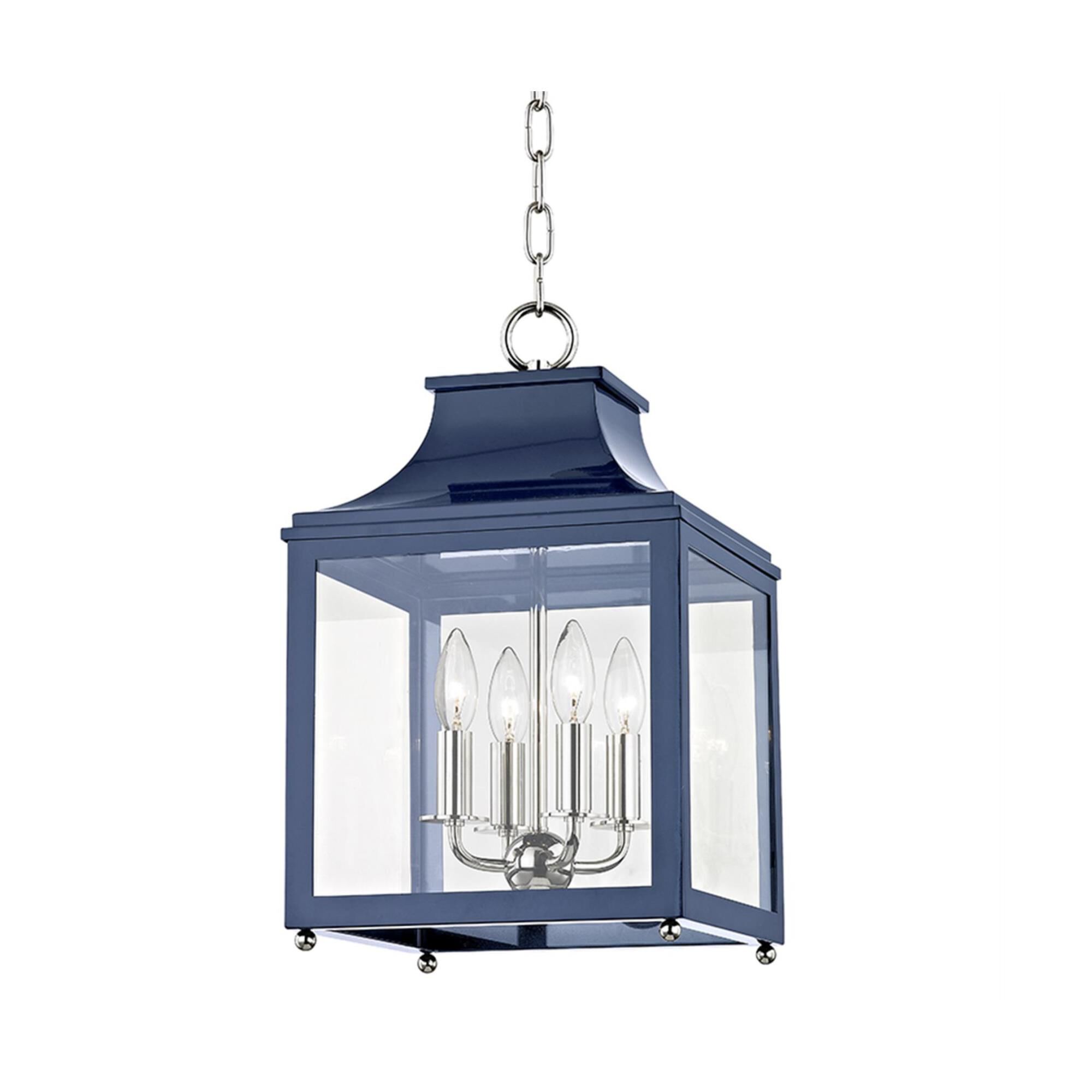 Shown in Polished Nickel-Navy finish and Clear glass