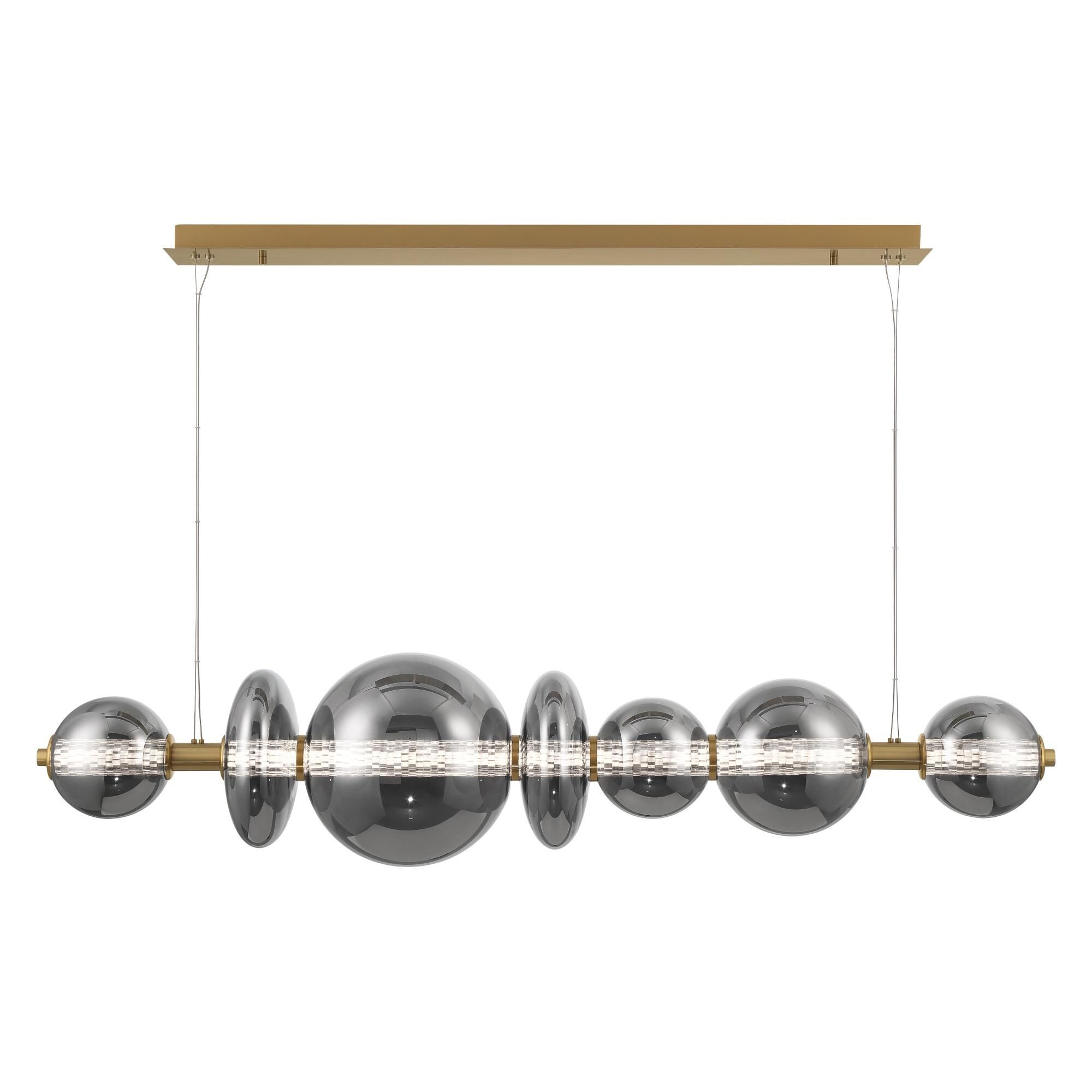 Shown in Gold finish and Smoke glass