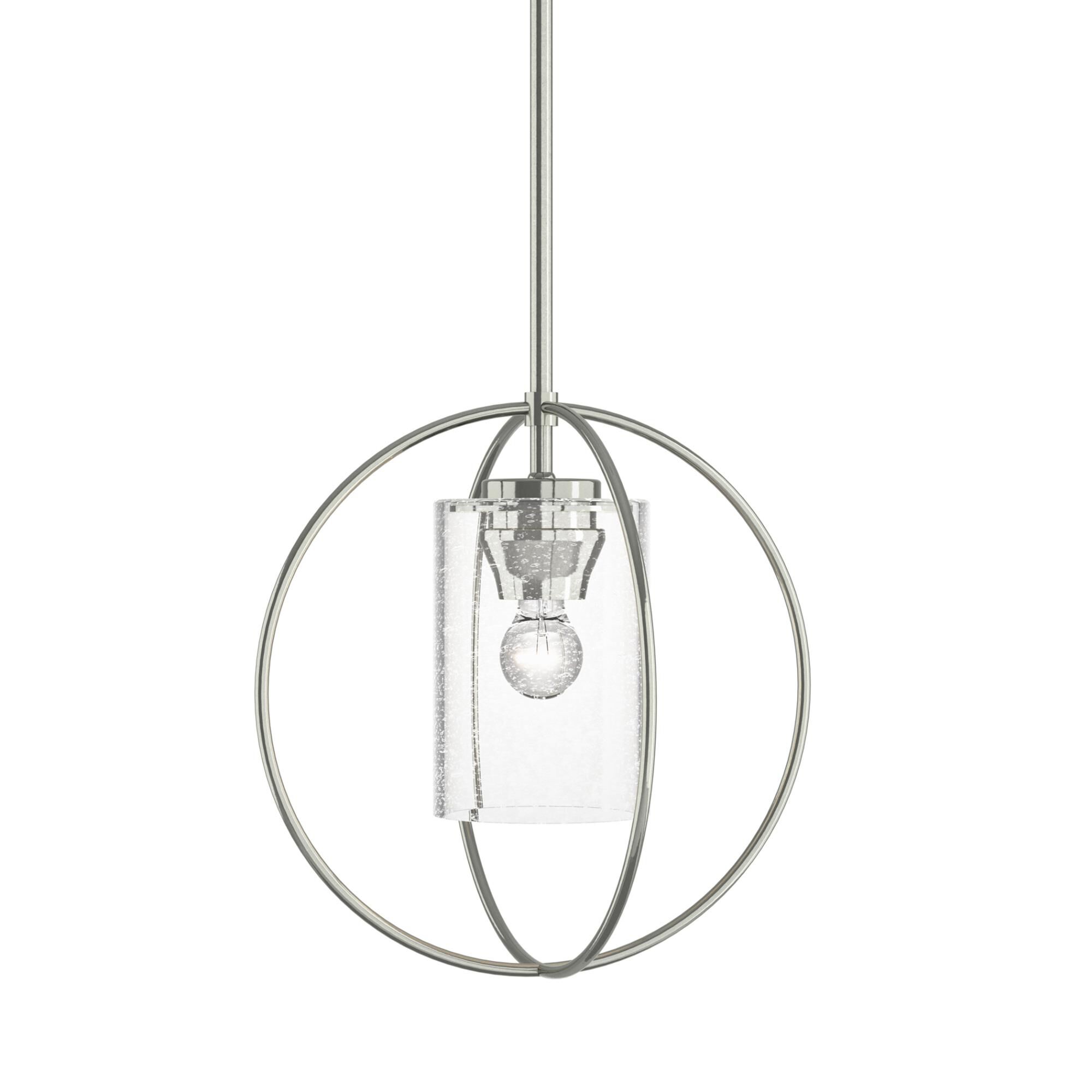 Shown in Sterling finish and Seeded Clear glass