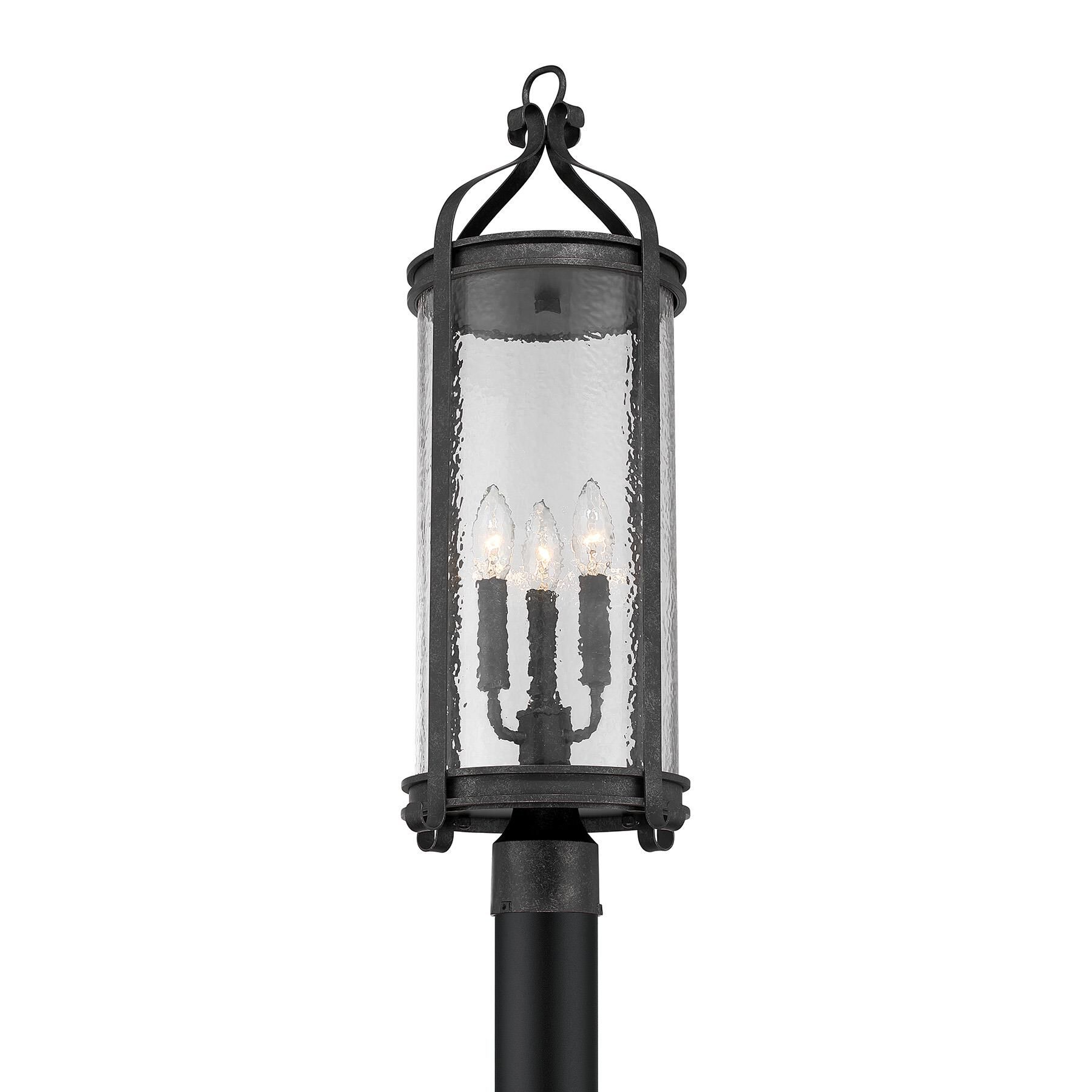 Shown in Iron Oxide finish and Clear Pebbled glass