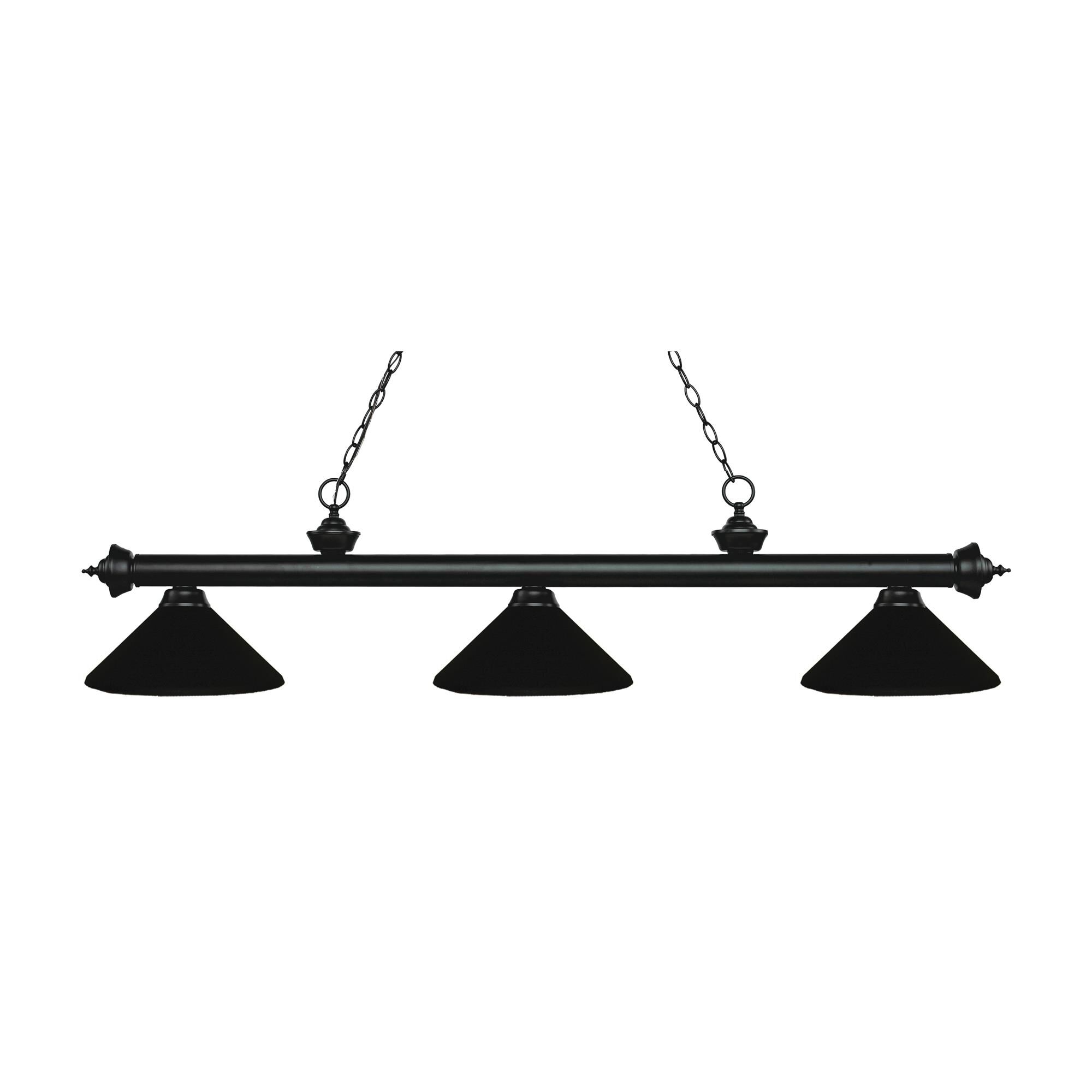 Shown in Matte Black finish and Steel glass and Steel shade