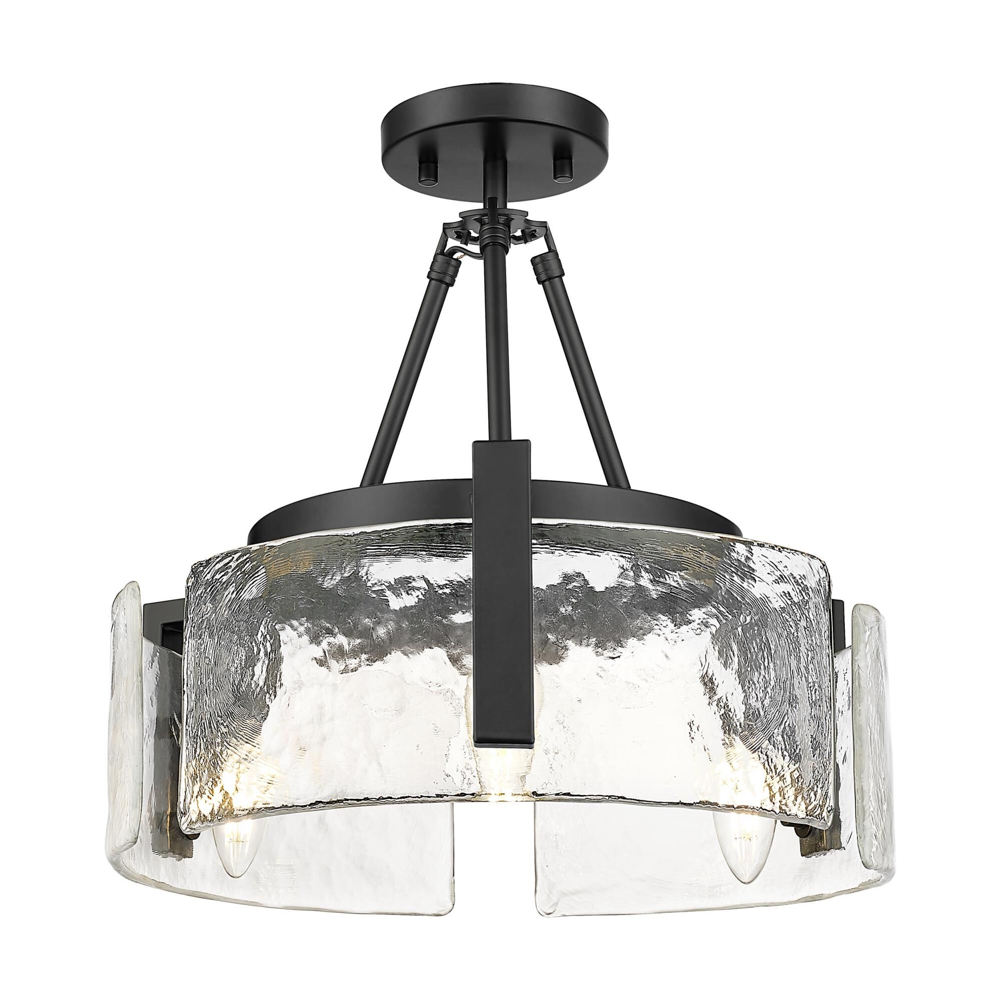 Shown in Matte Black finish and Hammered Water glass