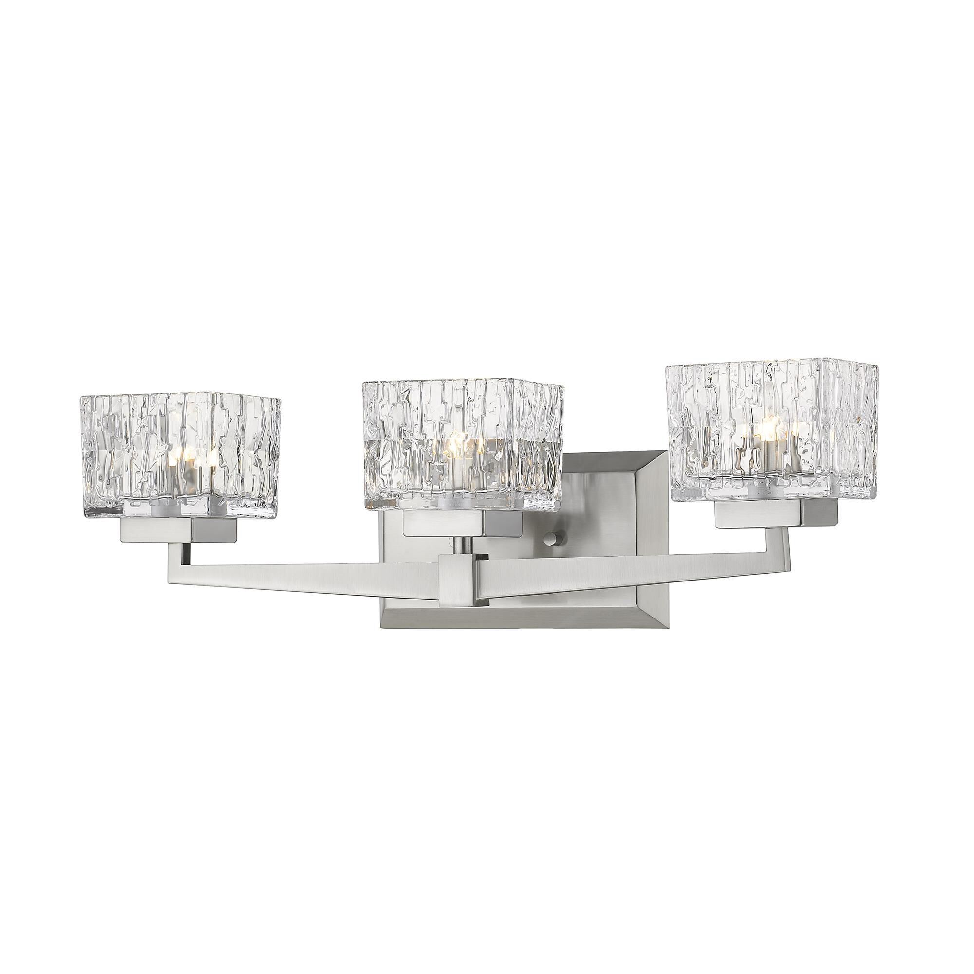 Shown in Brushed Nickel finish and Glass shade