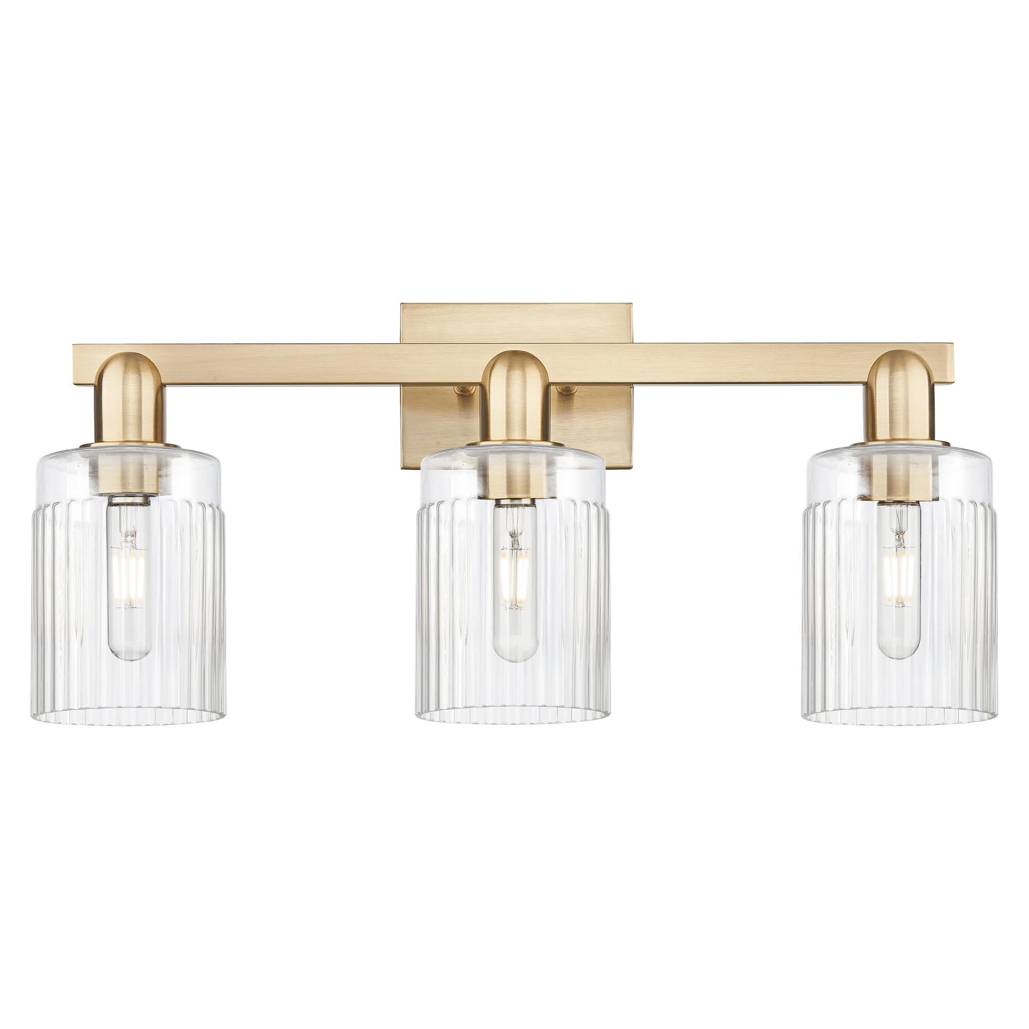 Shown in Champagne Bronze finish and Clear glass