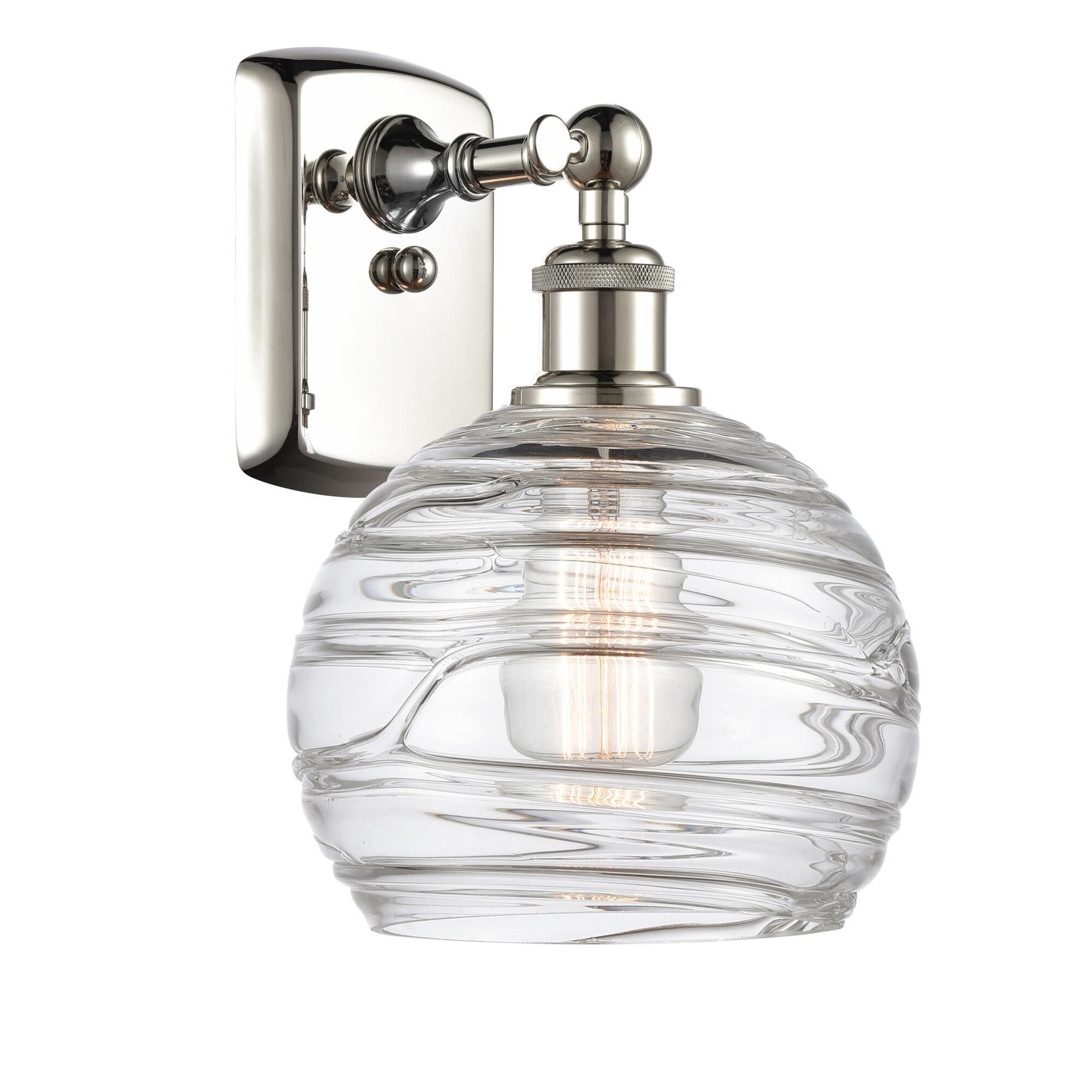 Shown in Polished Nickel finish and Sphere glass and Glass shade