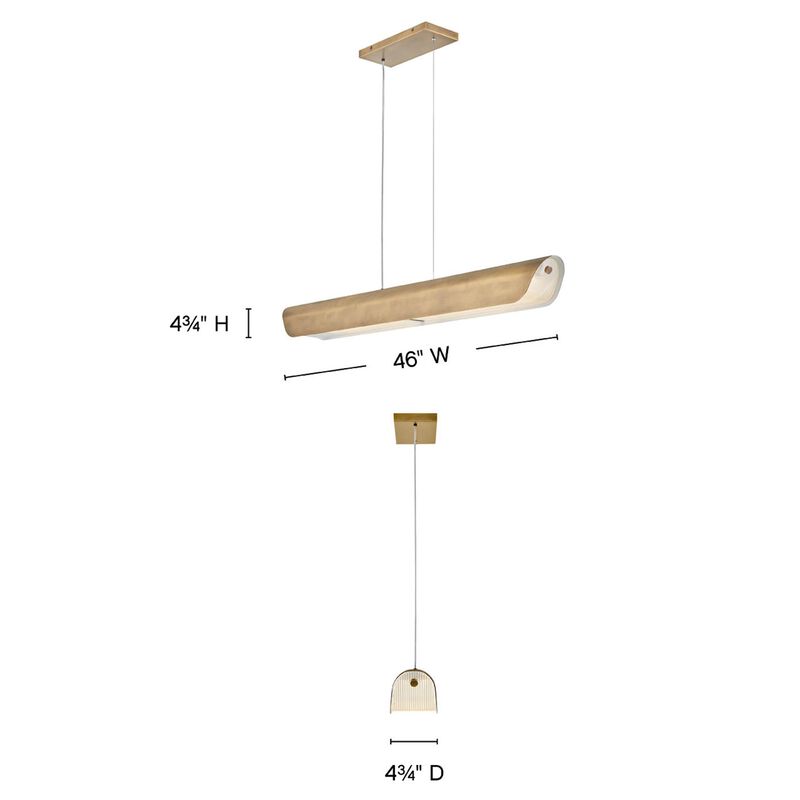 Arco 46 Inch Linear Suspension Light by Fredrick Ramond