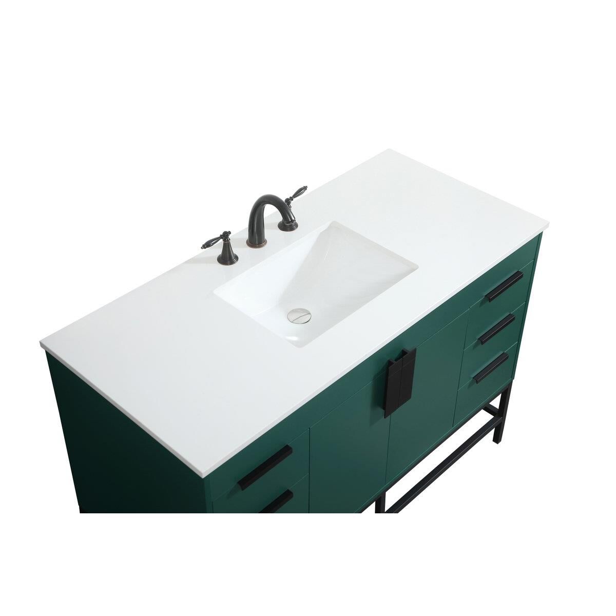 Shown in Green finish and Without Backsplash accent