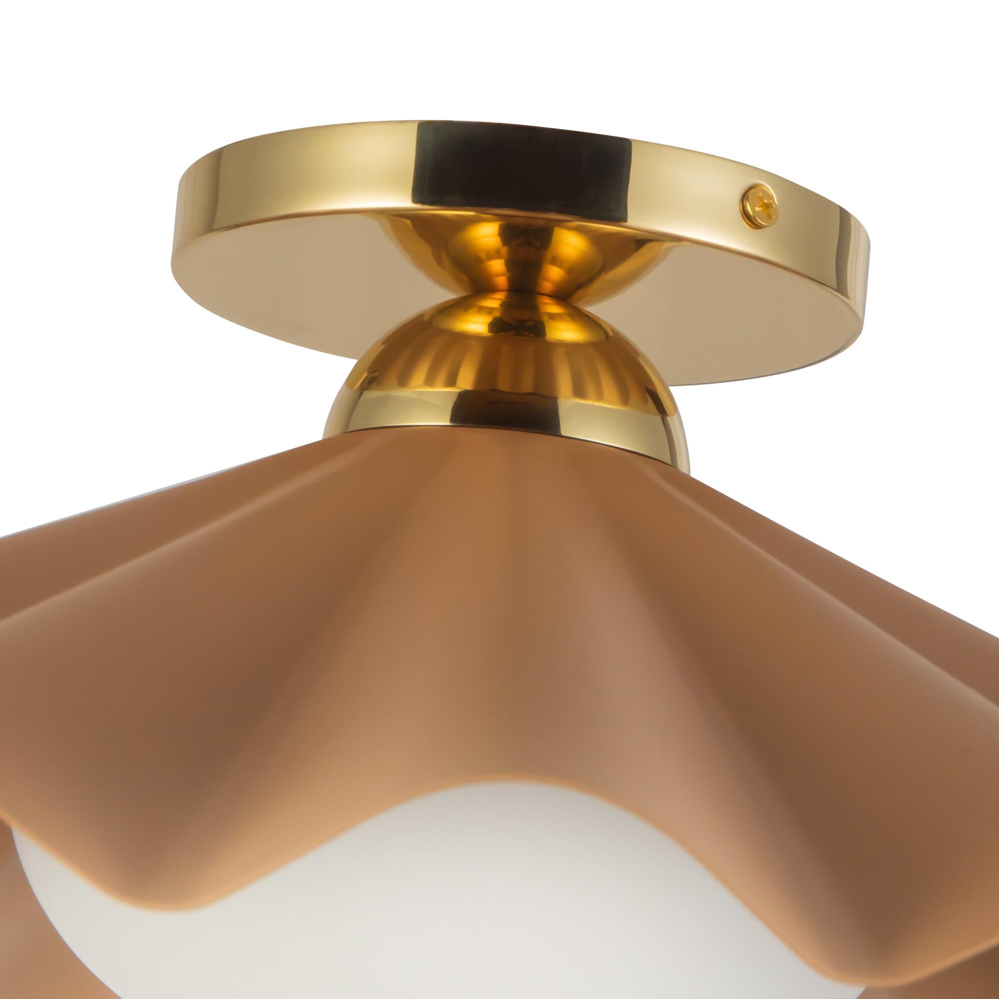 Shown in Peach finish and Matte Opal glass