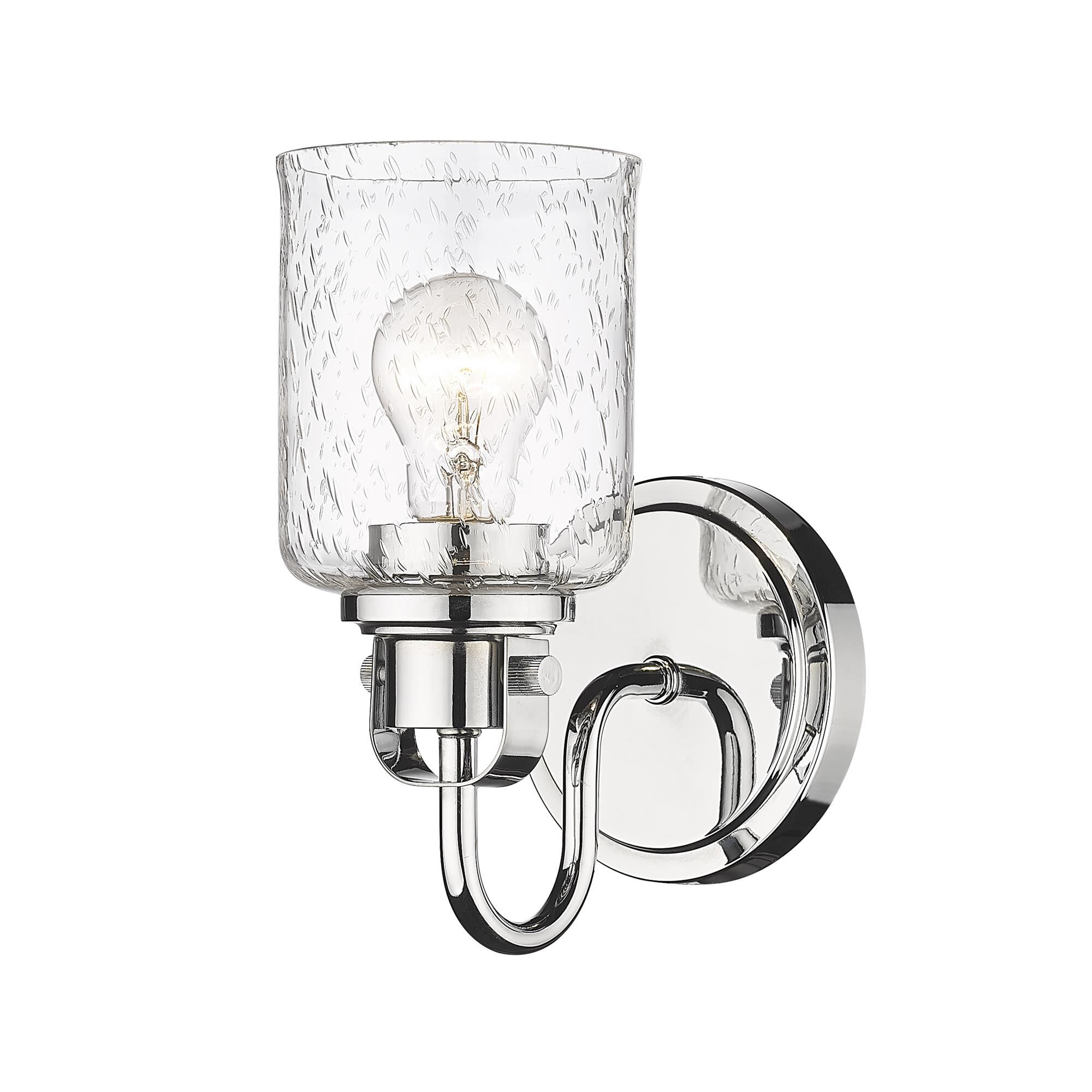 Shown in Chrome finish and Glass shade