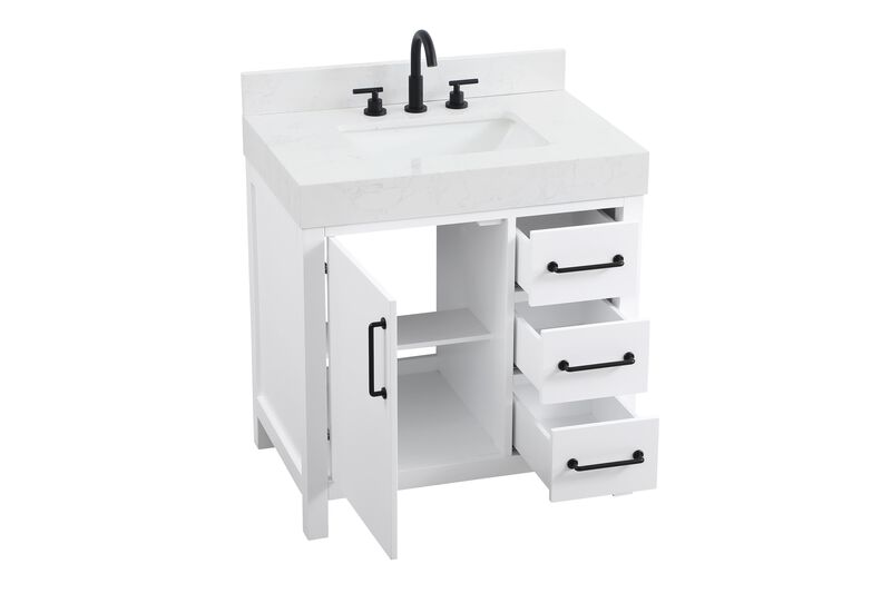 Nathan 32 Inch Bath Vanity by Elegant Dcor