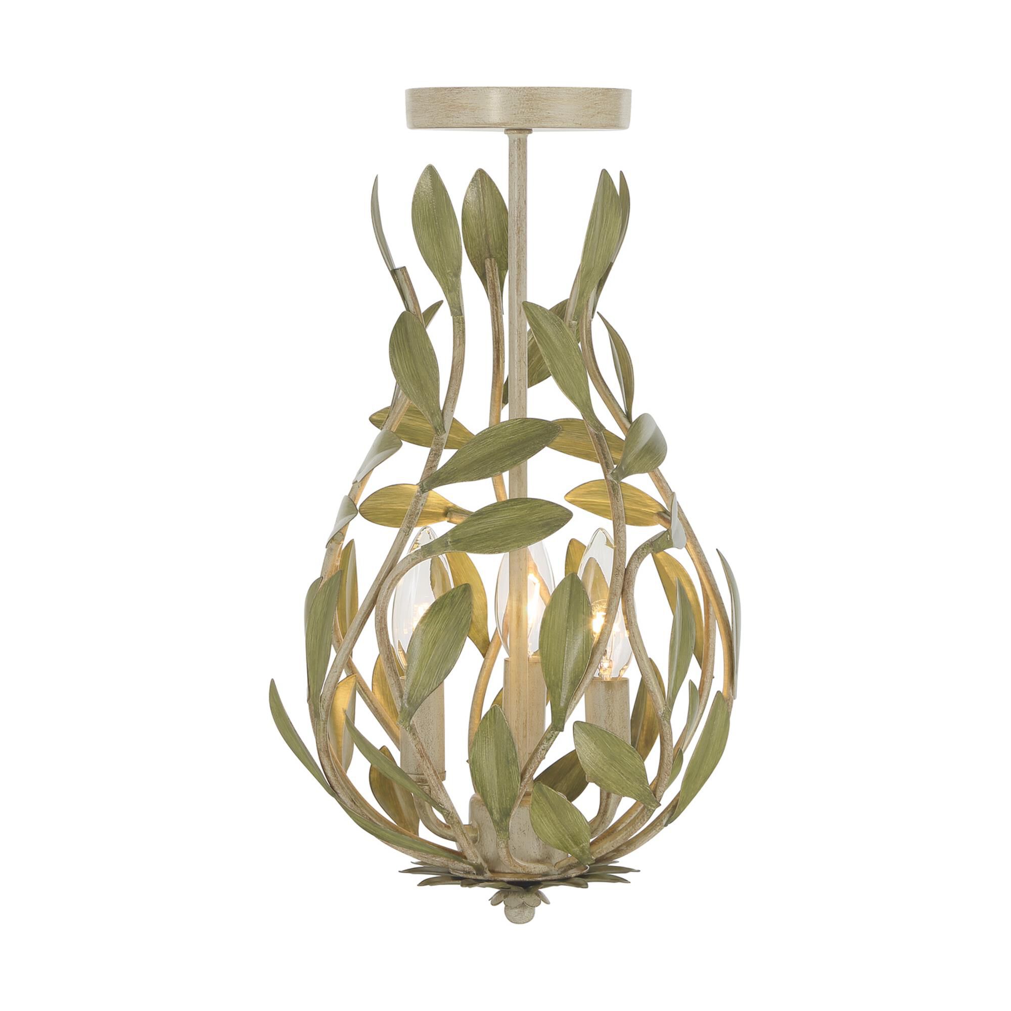 Broche 9 Inch Semi Flush Mount by Crystorama