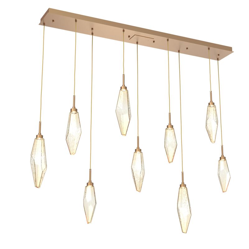 Rock Crystal Linear Suspension Light by Hammerton Studio