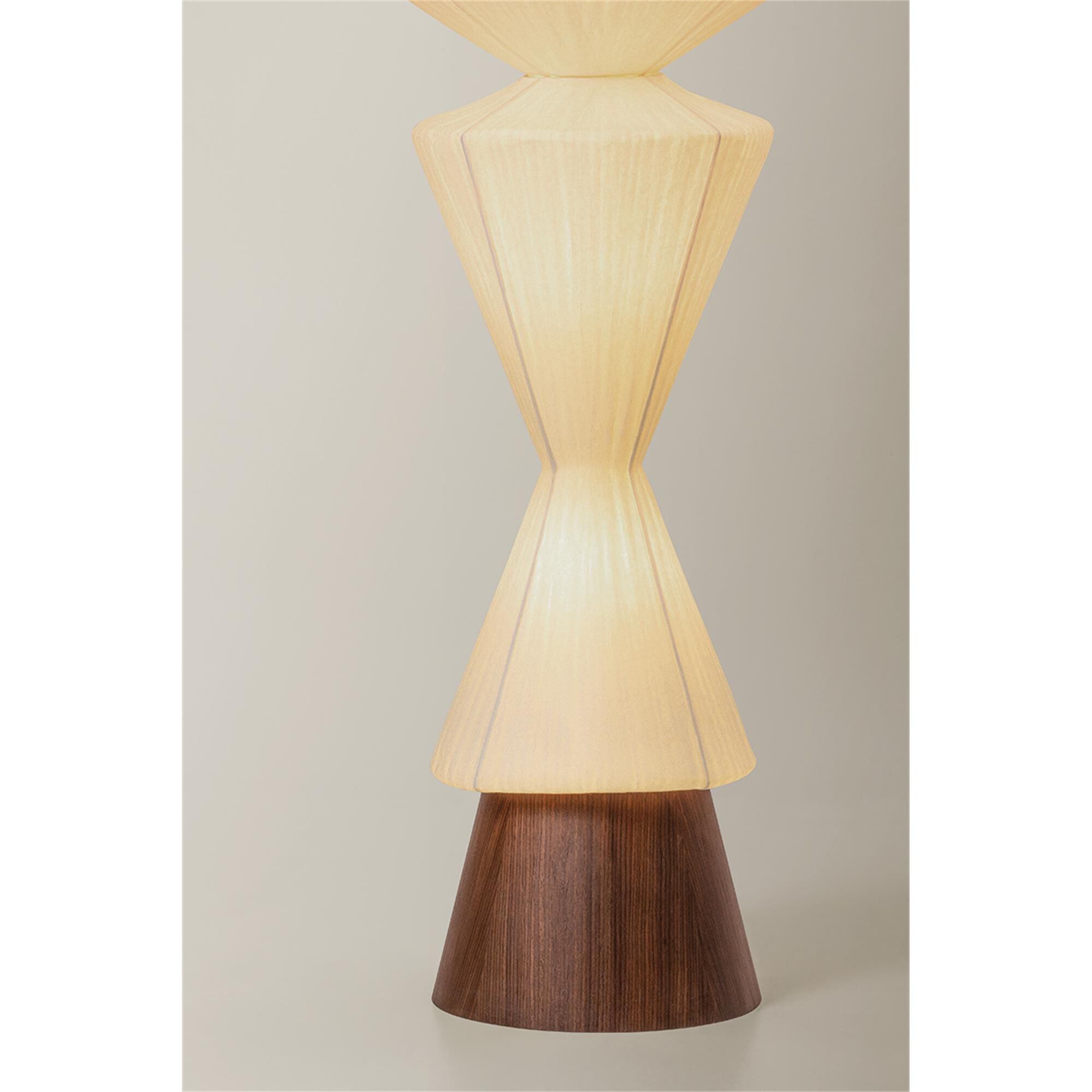 Shown in Aged Brass finish and Handmade Paper shade